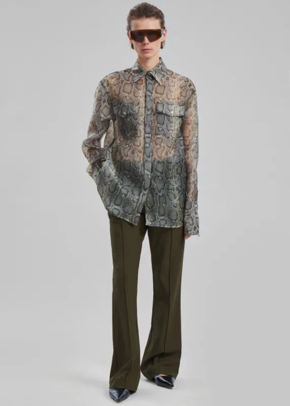 JW Anderson Drawstring Waist Tailored Trousers - Olive sold by Frankie Shop