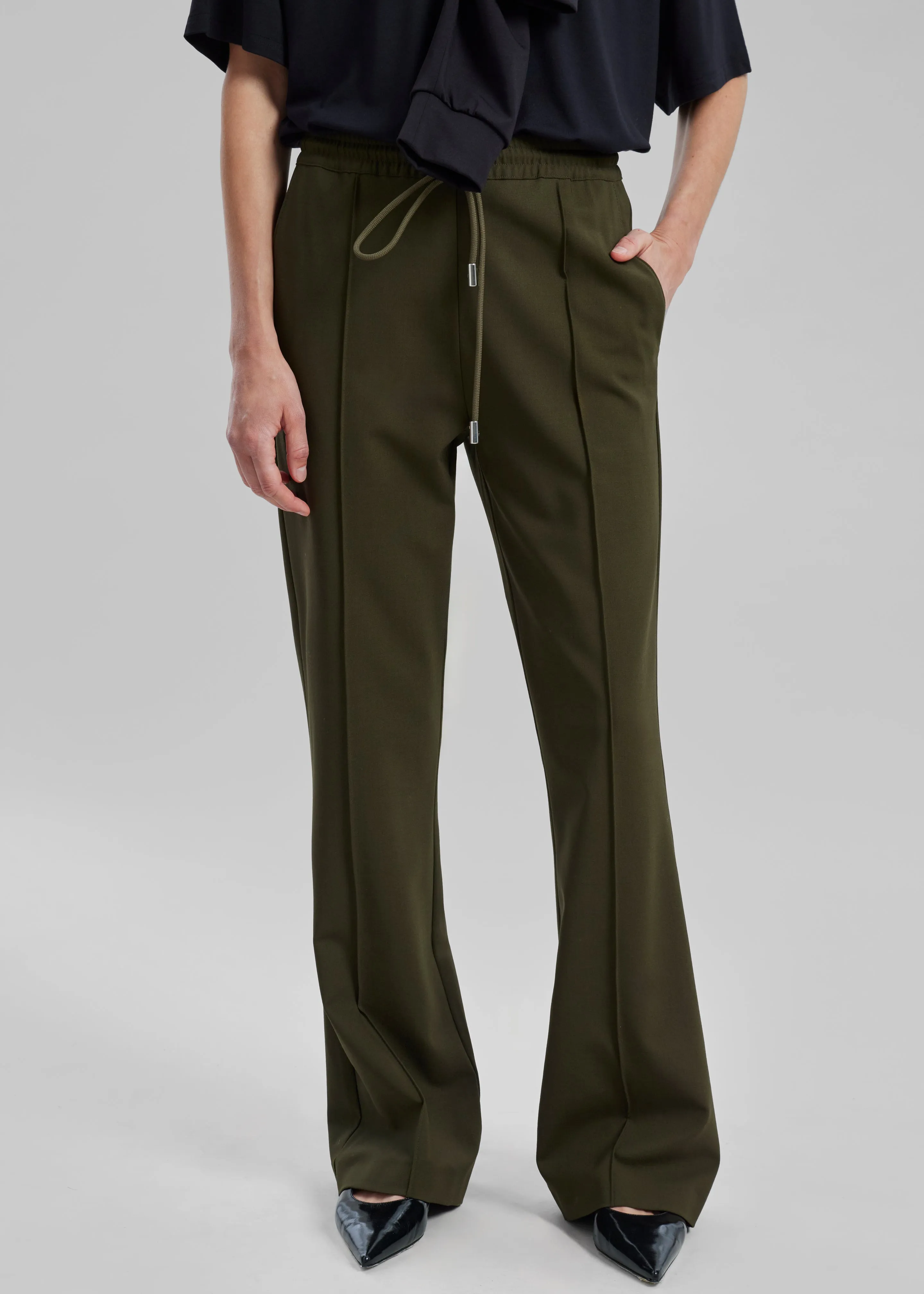 JW Anderson Drawstring Waist Tailored Trousers - Olive sold by Frankie Shop product image thumbnail 2