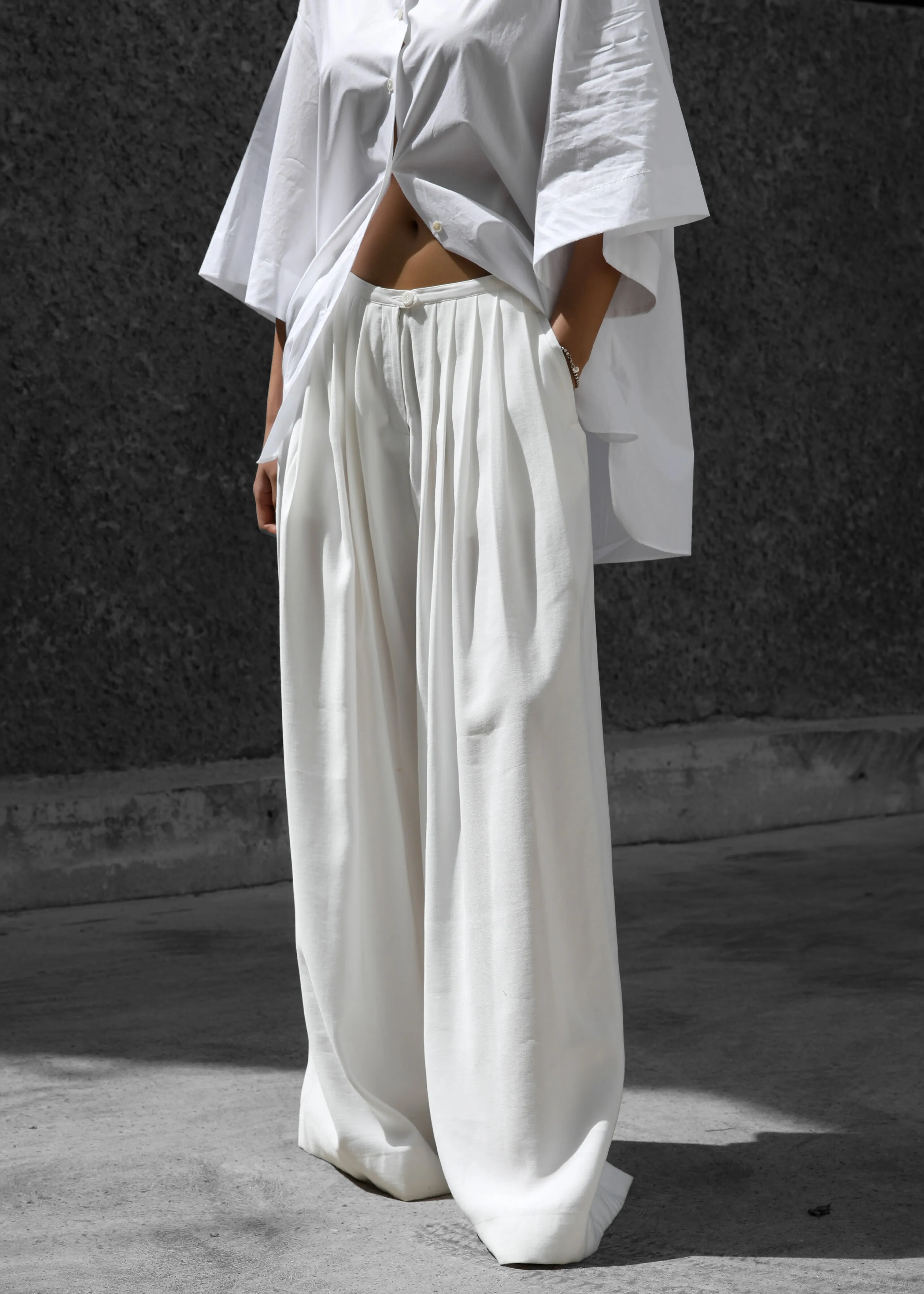 Sloane Wide Leg Trousers - White sold by Frankie Shop product image thumbnail 2
