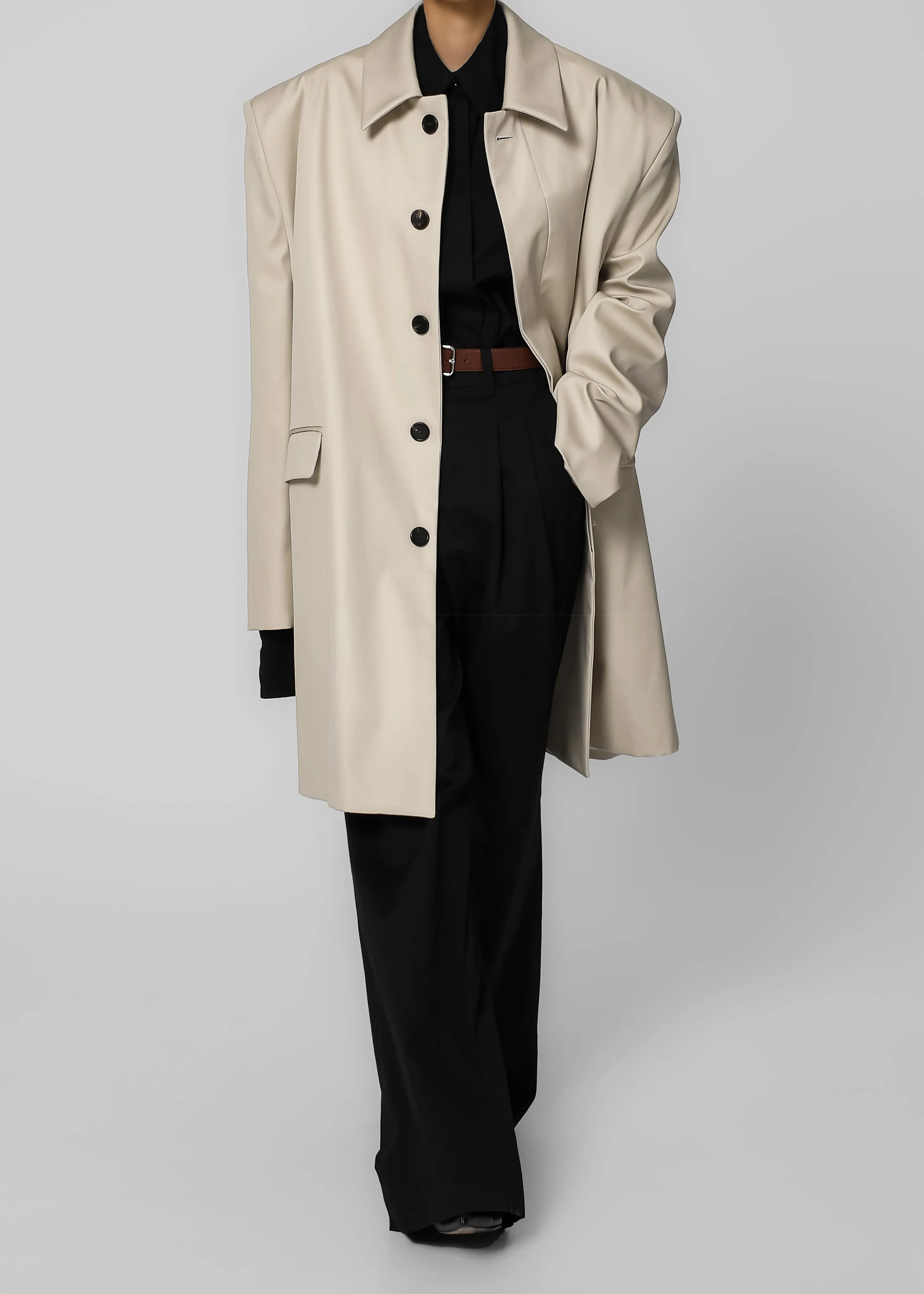 Ghent Padded Shoulder Trench - Beige sold by Frankie Shop product image thumbnail 2