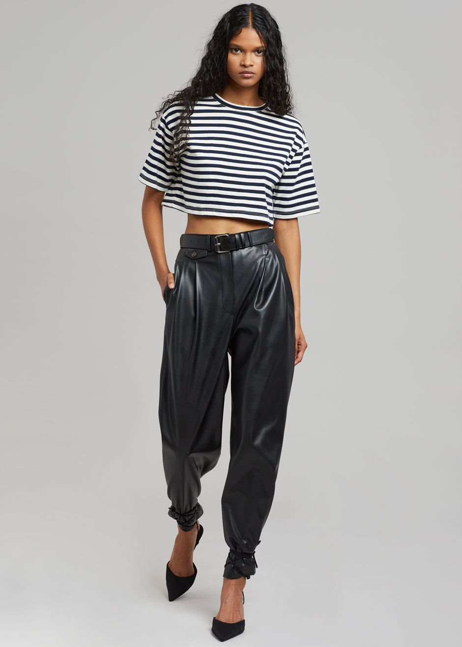 Karina Cropped T-Shirt - Navy/Off White sold by Frankie Shop product image thumbnail 3