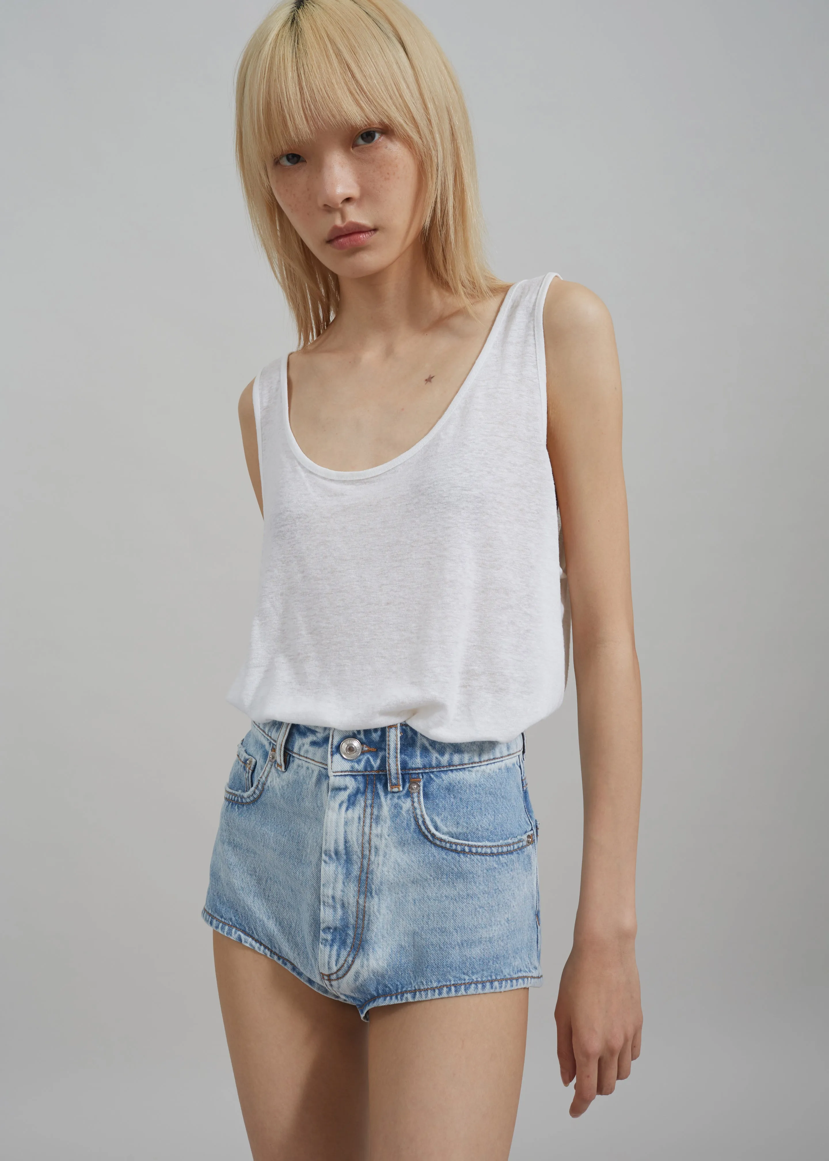 Josie Scoop Neck Tank Top - White sold by Frankie Shop product image thumbnail 4
