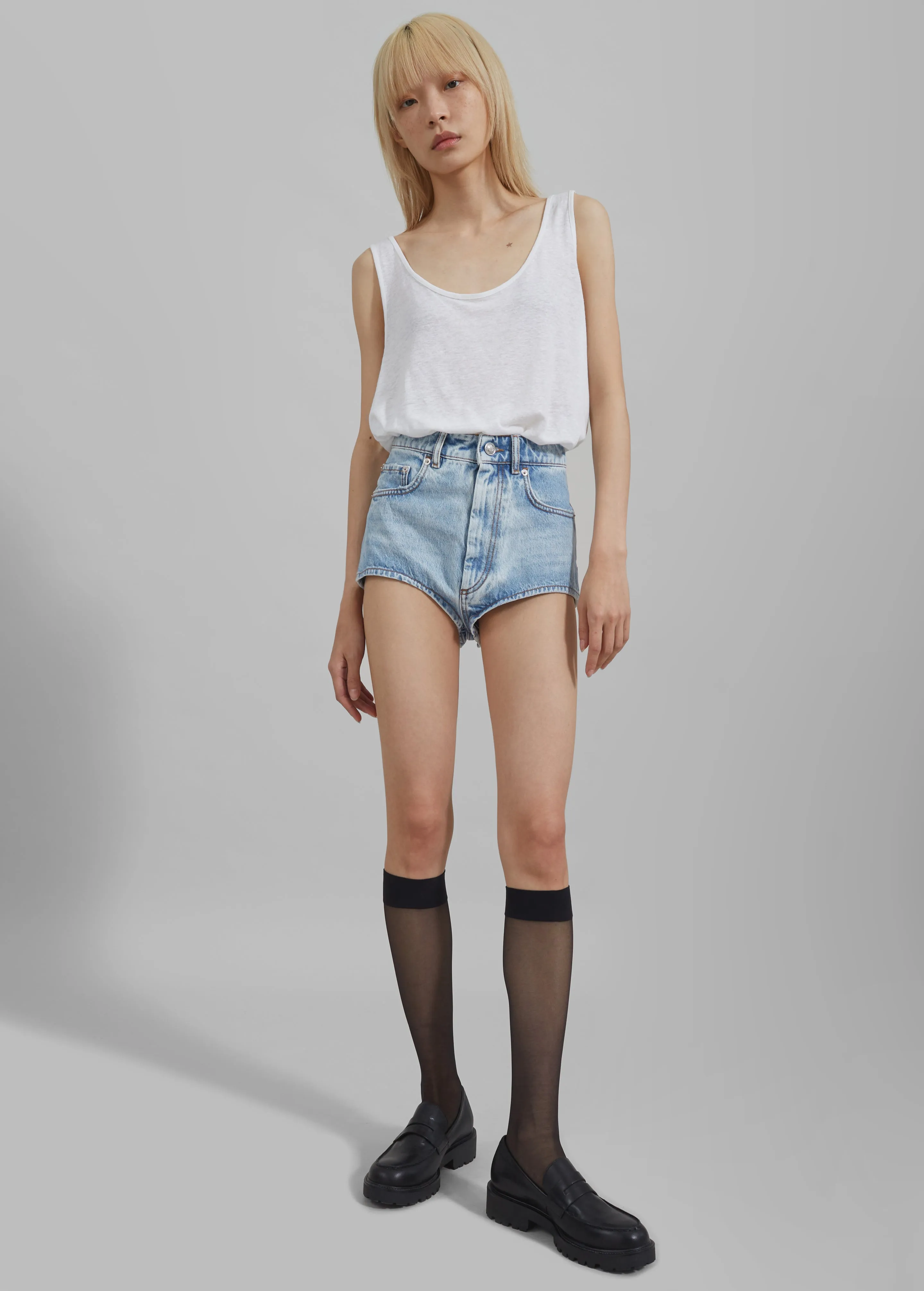 Josie Scoop Neck Tank Top - White sold by Frankie Shop product image thumbnail 3