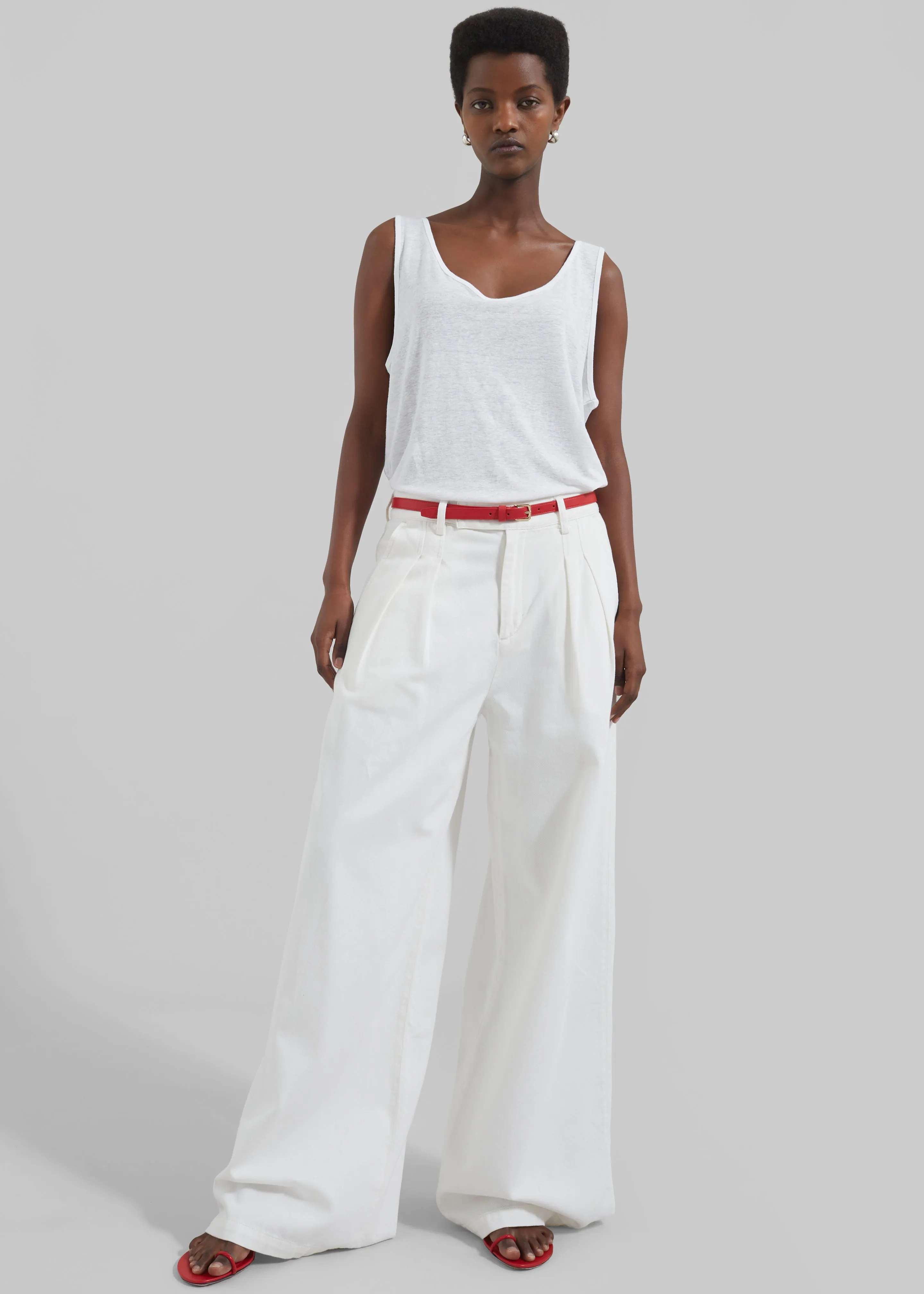 Josie Scoop Neck Tank Top - White sold by Frankie Shop product image thumbnail 5