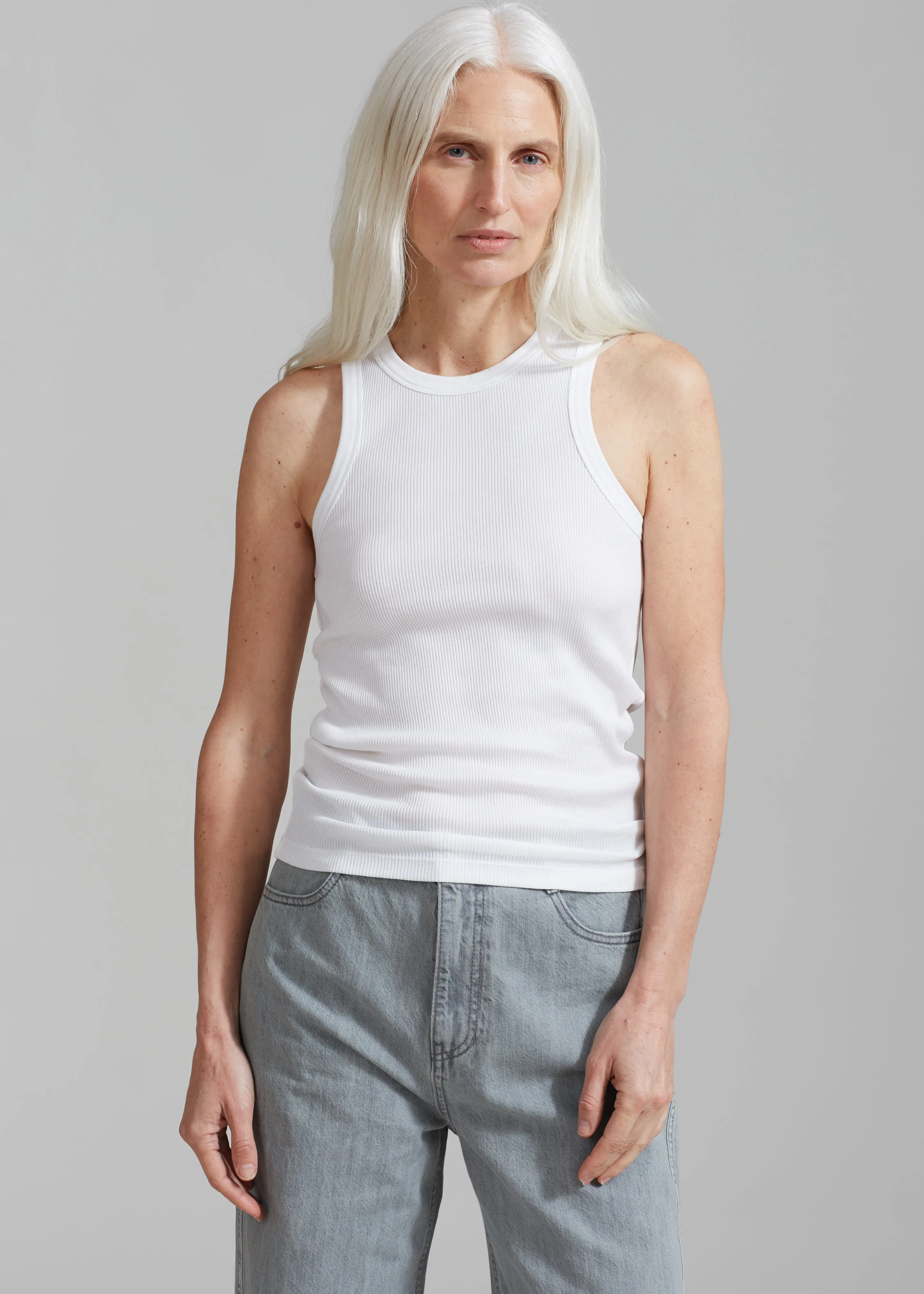 Róhe Rib Tank Top - White sold by Frankie Shop