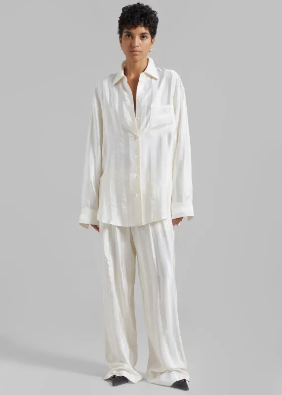 Loulou Studio Siaro Wide Leg Pants - Ivory sold by Frankie Shop