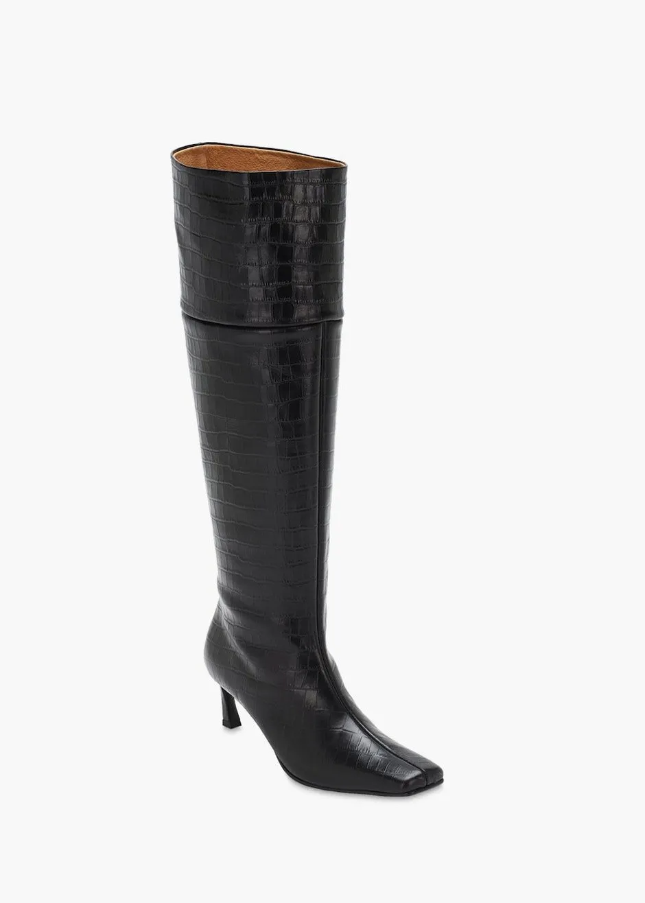Reike Nen Embossed Leather Tall Boots - Black sold by Frankie Shop product image thumbnail 5