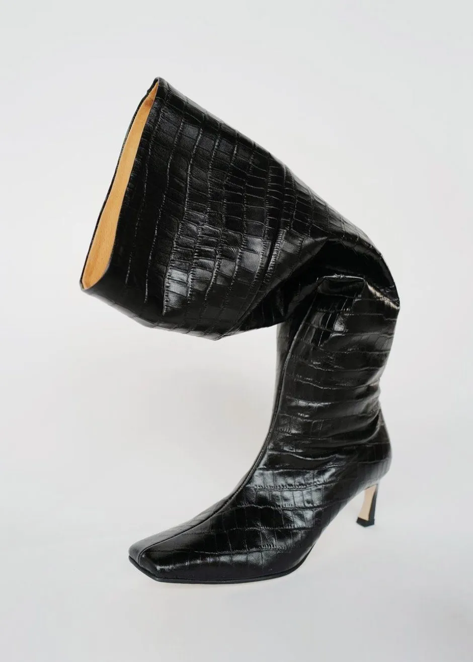Reike Nen Embossed Leather Tall Boots - Black sold by Frankie Shop product image thumbnail 3