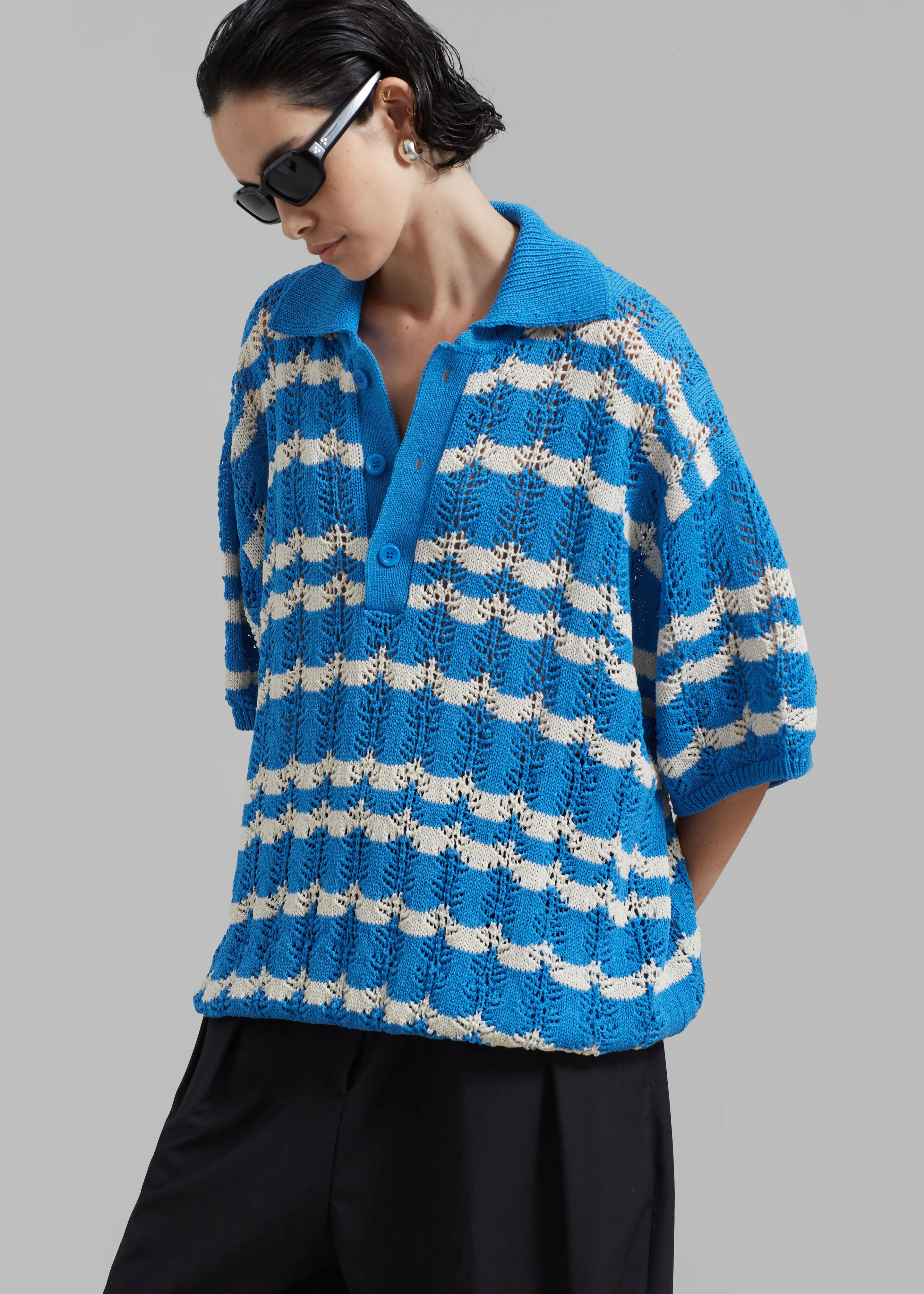 Lucca Knitted Top - Blue sold by Frankie Shop product image thumbnail 2