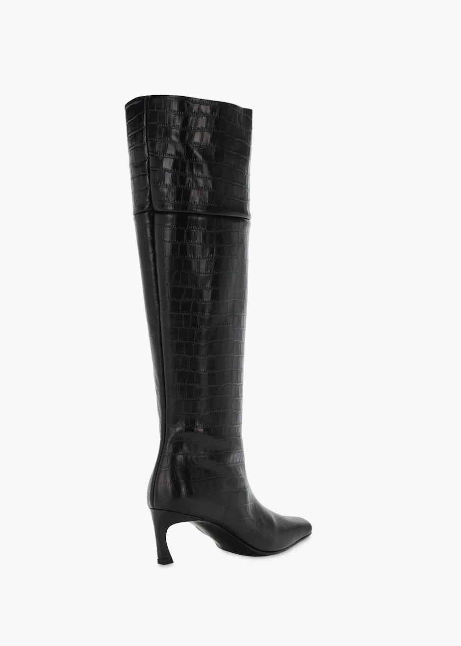 Reike Nen Embossed Leather Tall Boots - Black sold by Frankie Shop product image thumbnail 4