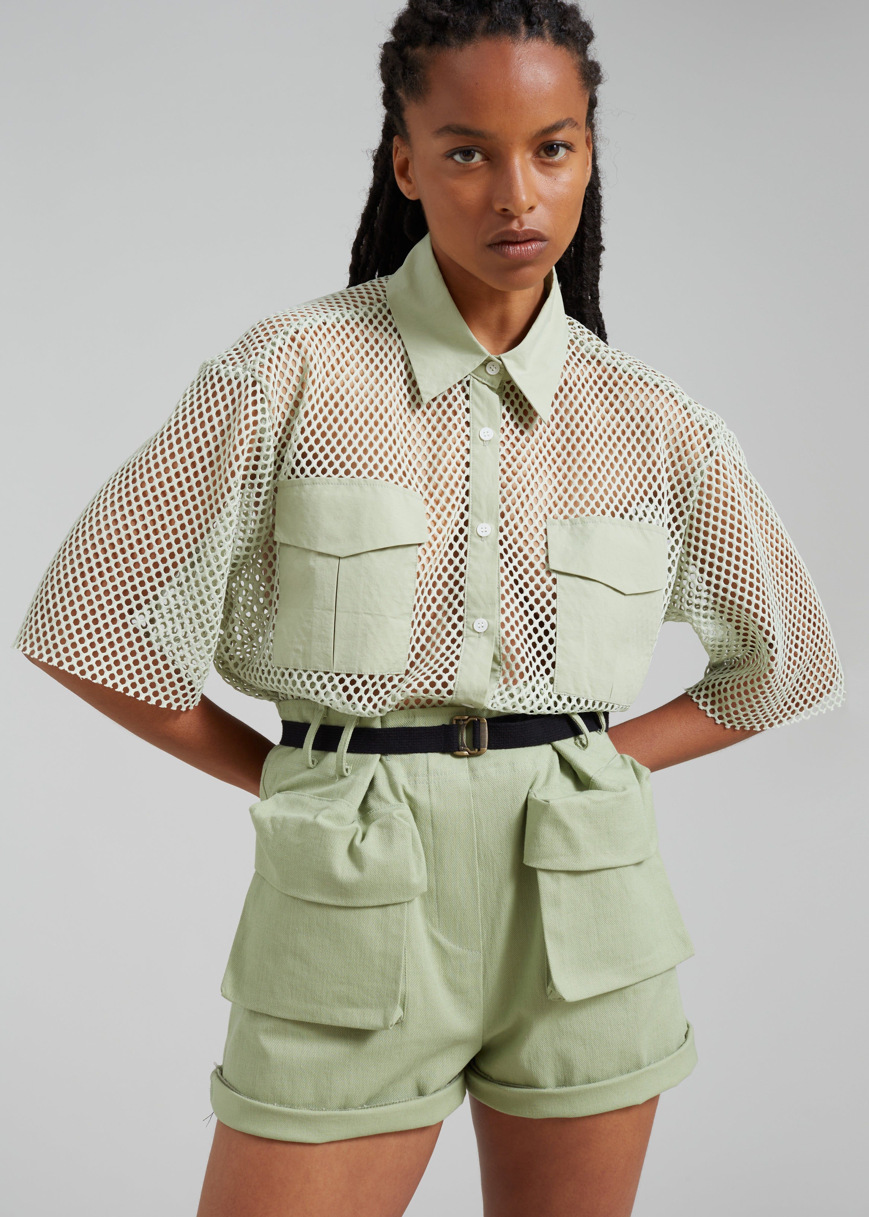 Rowan Net Top - Avocado sold by Frankie Shop