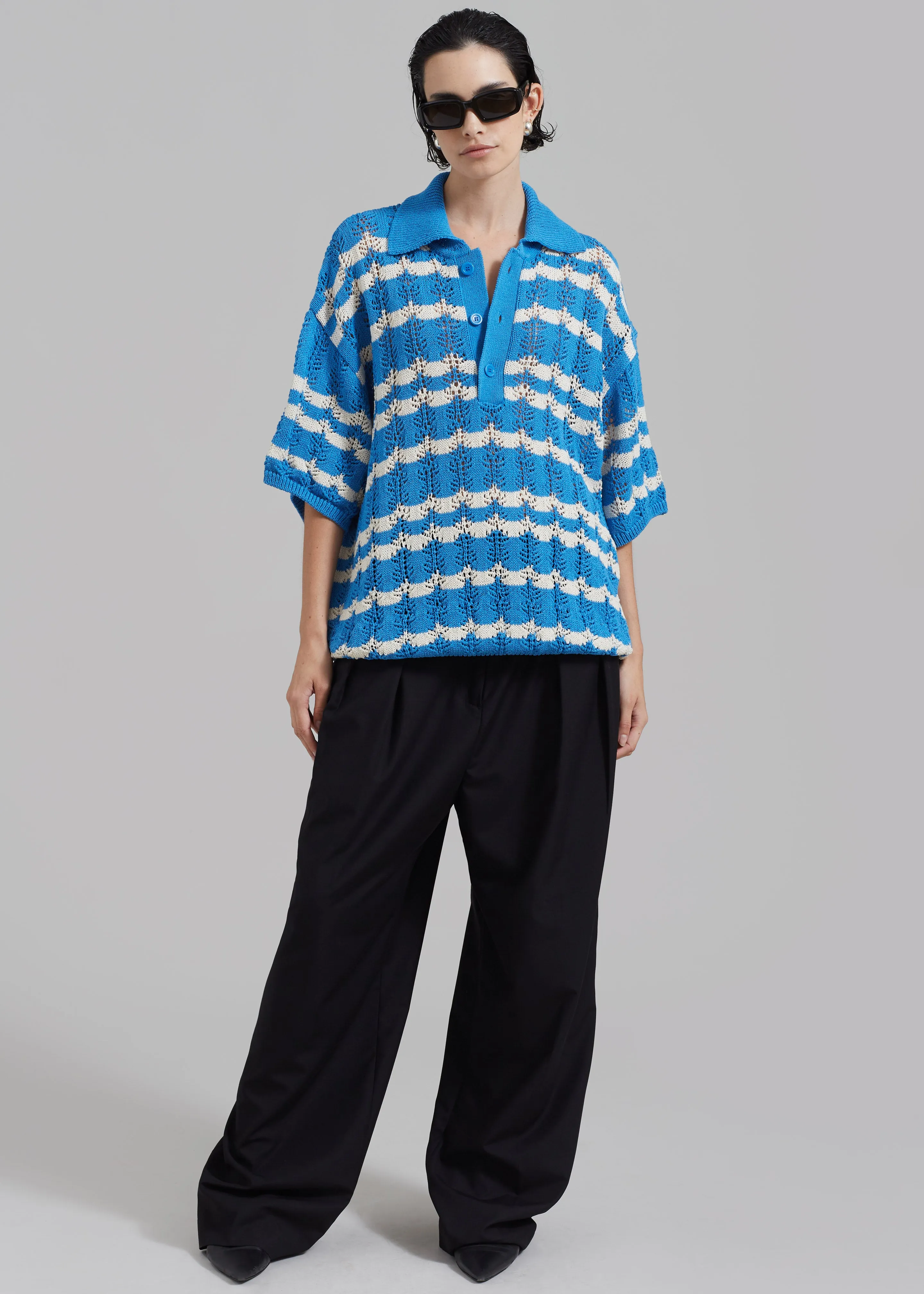 Lucca Knitted Top - Blue sold by Frankie Shop product image thumbnail 5