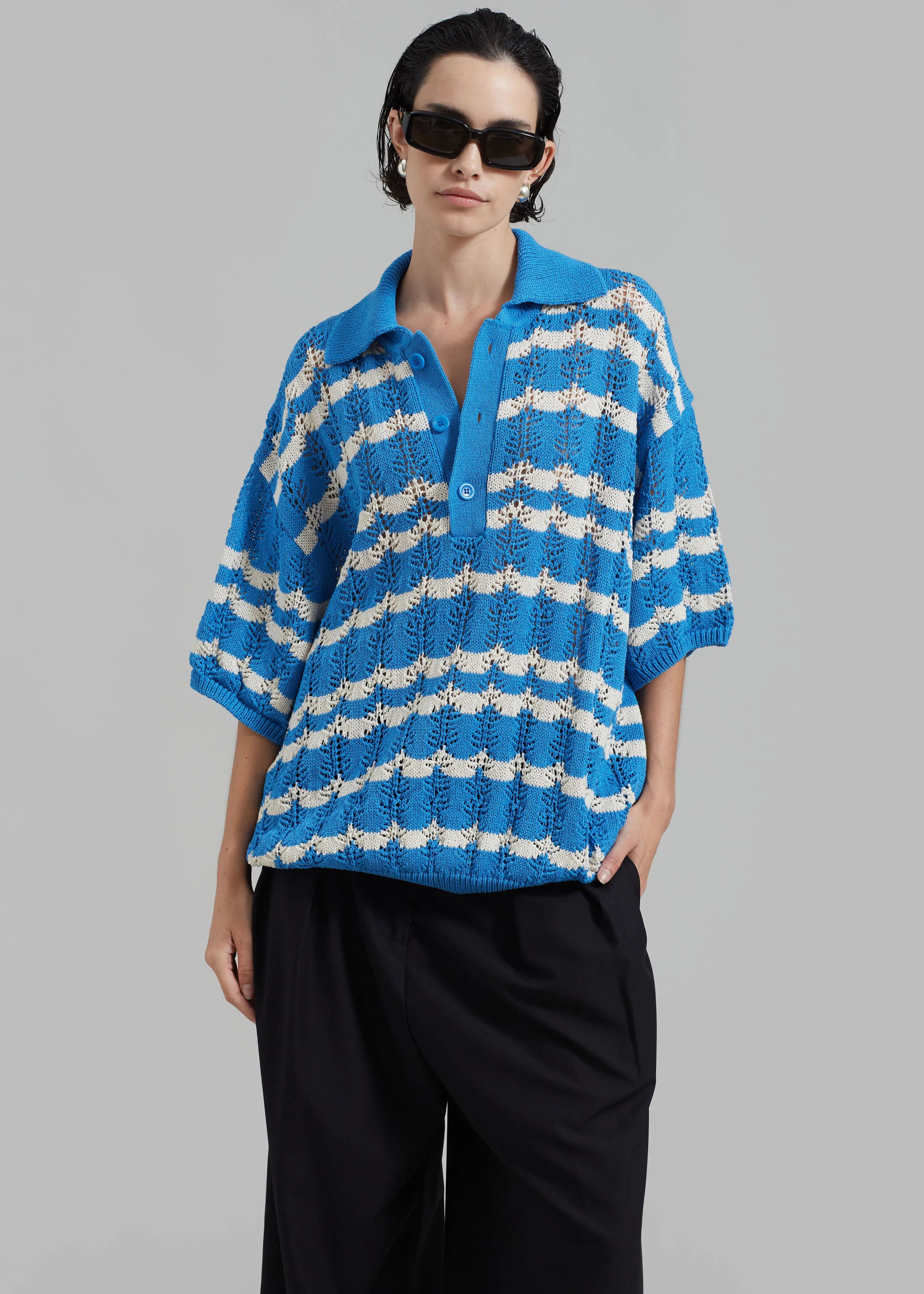 Lucca Knitted Top - Blue sold by Frankie Shop product image thumbnail 3