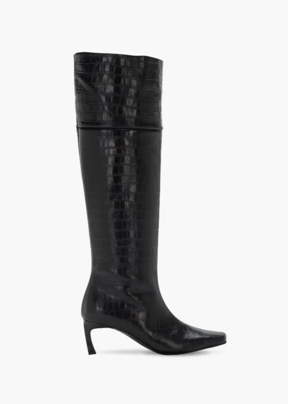 Reike Nen Embossed Leather Tall Boots - Black made by Frankie Shop