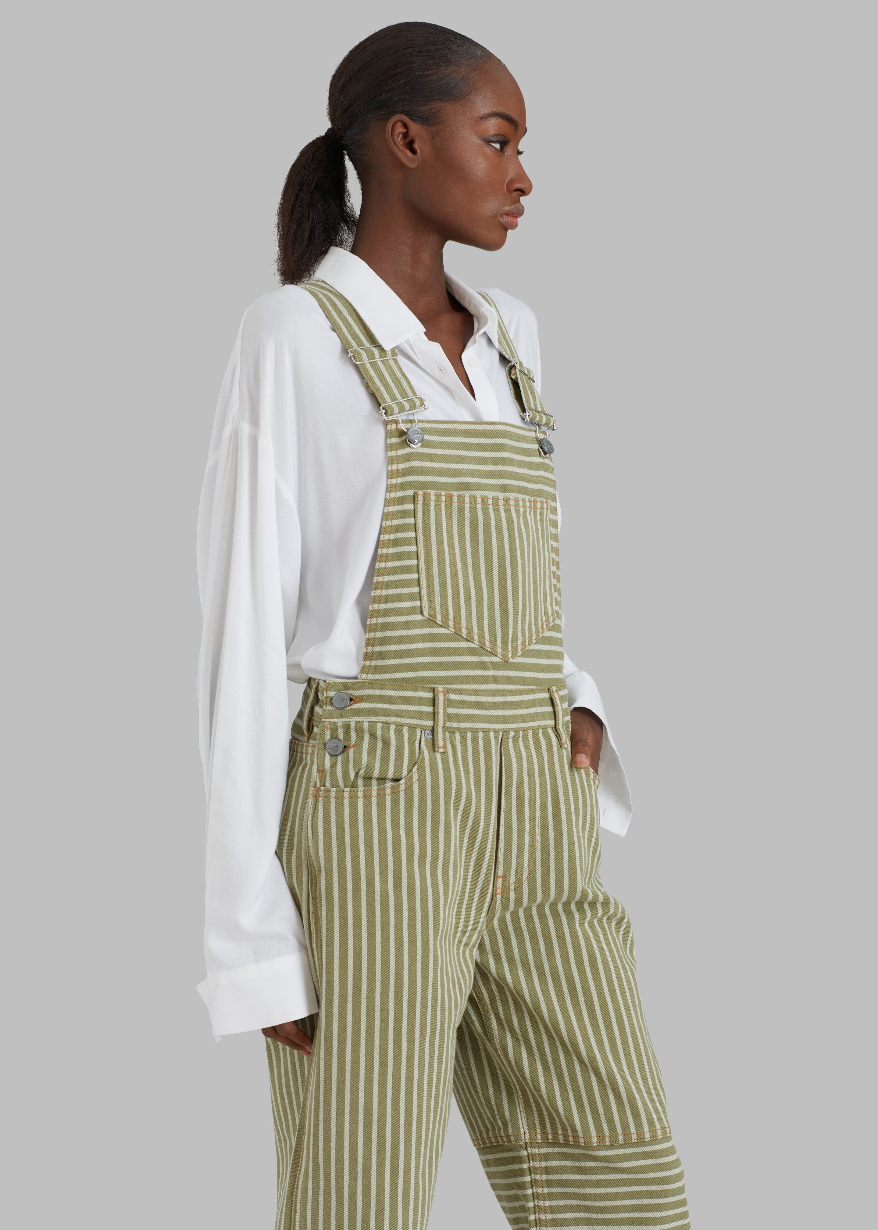 GANNI Stripe Denim Overalls - Stripe Loden Green sold by Frankie Shop product image thumbnail 2