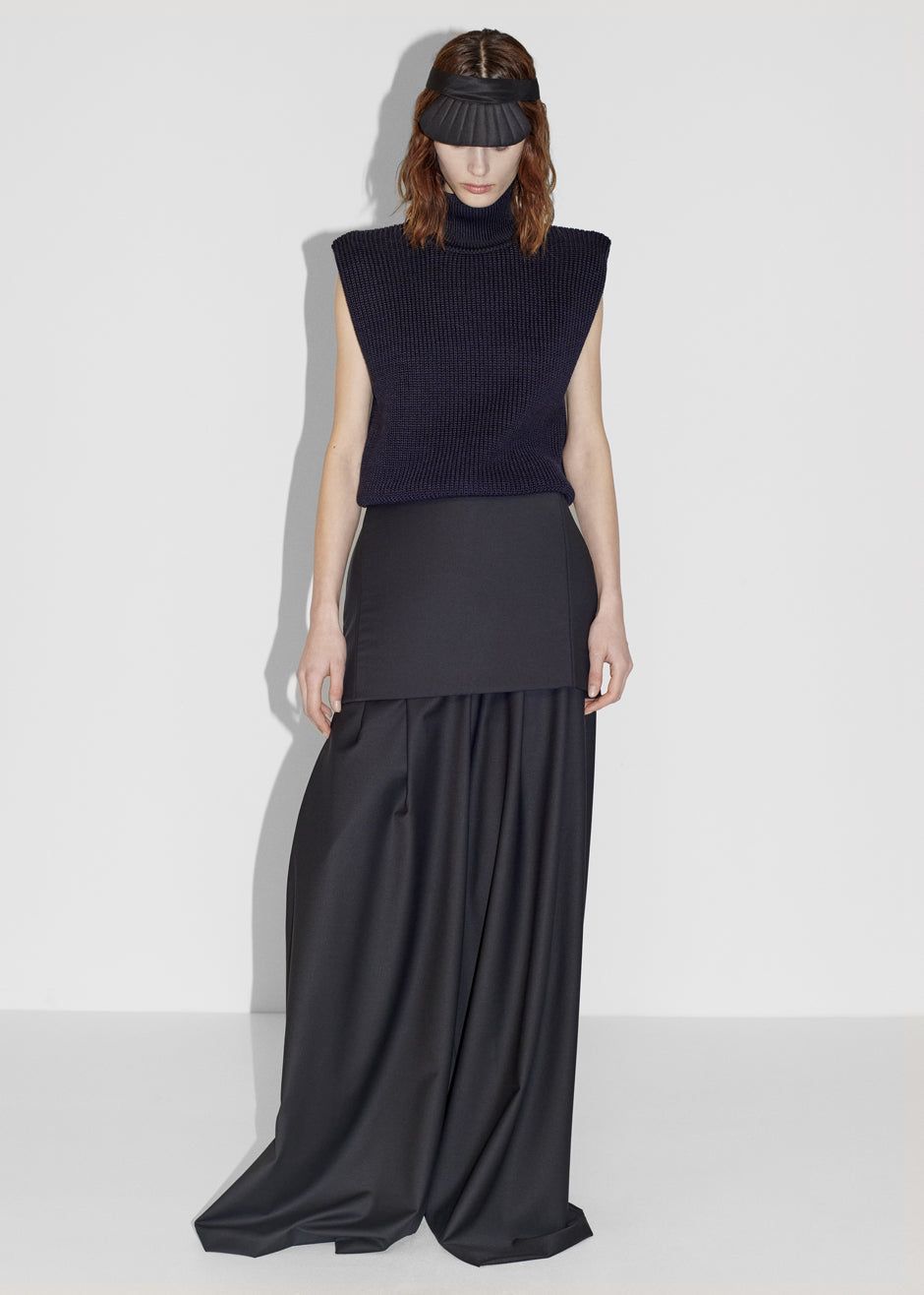 Bevza High Neck Top - Dark in Navy sold by Frankie Shop product image thumbnail 3