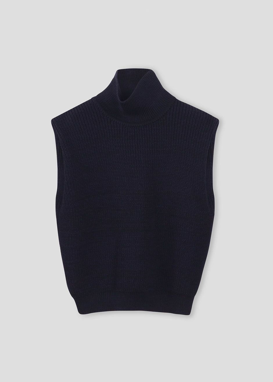 Bevza High Neck Top - Dark in Navy sold by Frankie Shop product image thumbnail 5