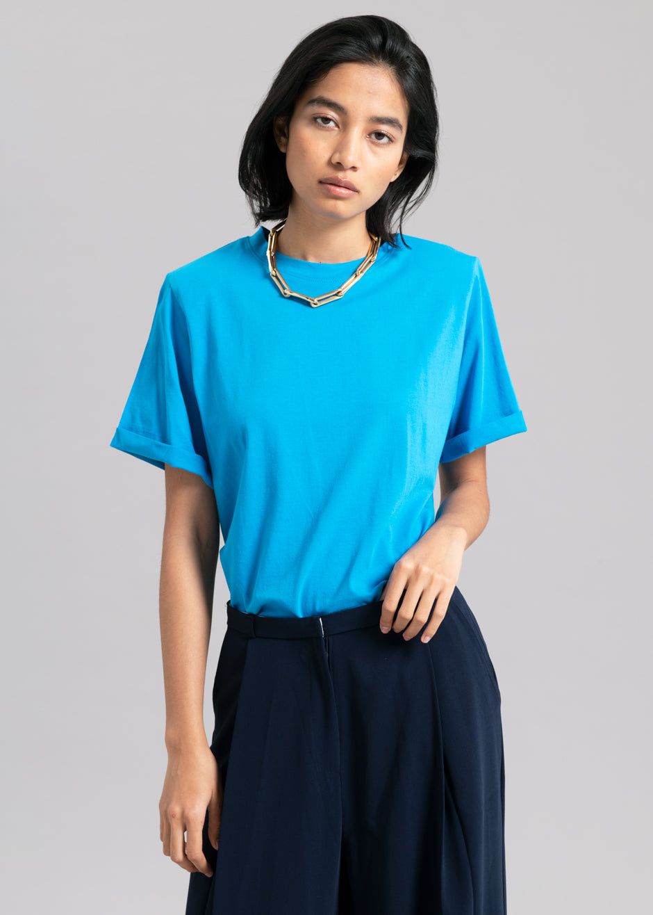 Lena Padded Shoulder Tee - Cobalt sold by Frankie Shop product image thumbnail 5