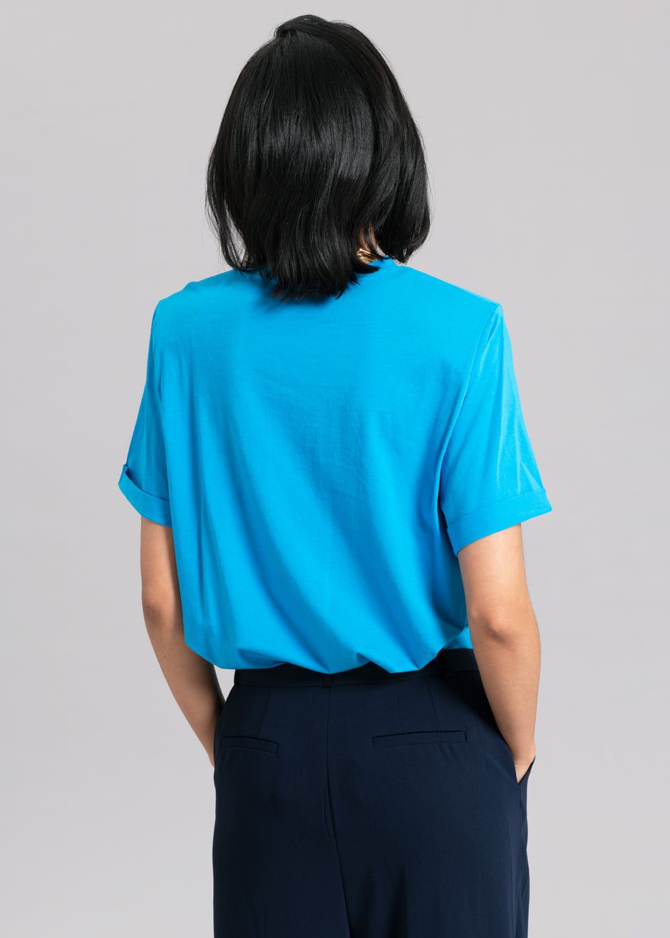 Lena Padded Shoulder Tee - Cobalt sold by Frankie Shop product image thumbnail 2