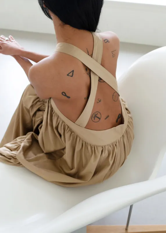 Gracie Halter Maxi Dress - Beige sold by Frankie Shop
