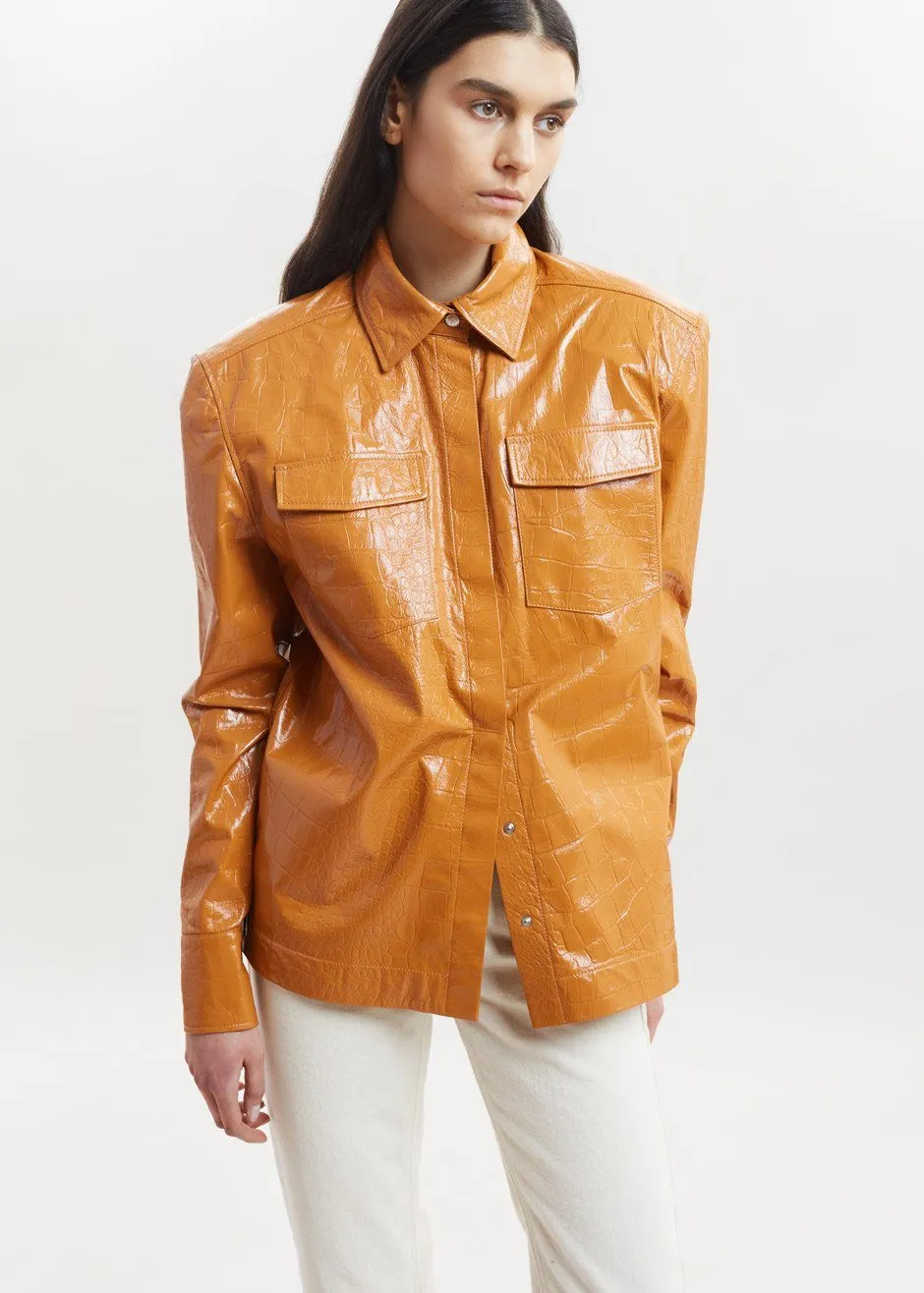 REMAIN Carina Leather Shirt - Topaz sold by Frankie Shop product image thumbnail 2