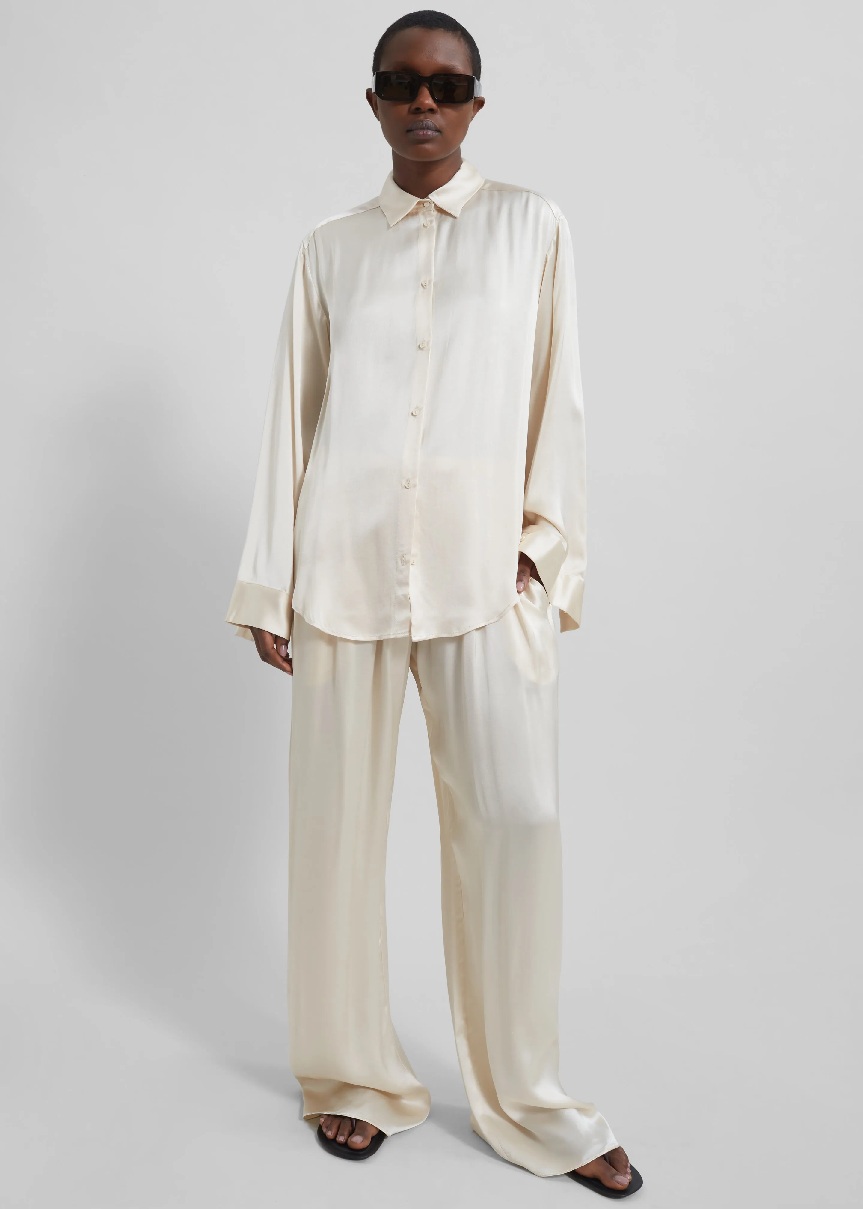 Matteau Relaxed Satin Pant - Ivory sold by Frankie Shop product image thumbnail 4