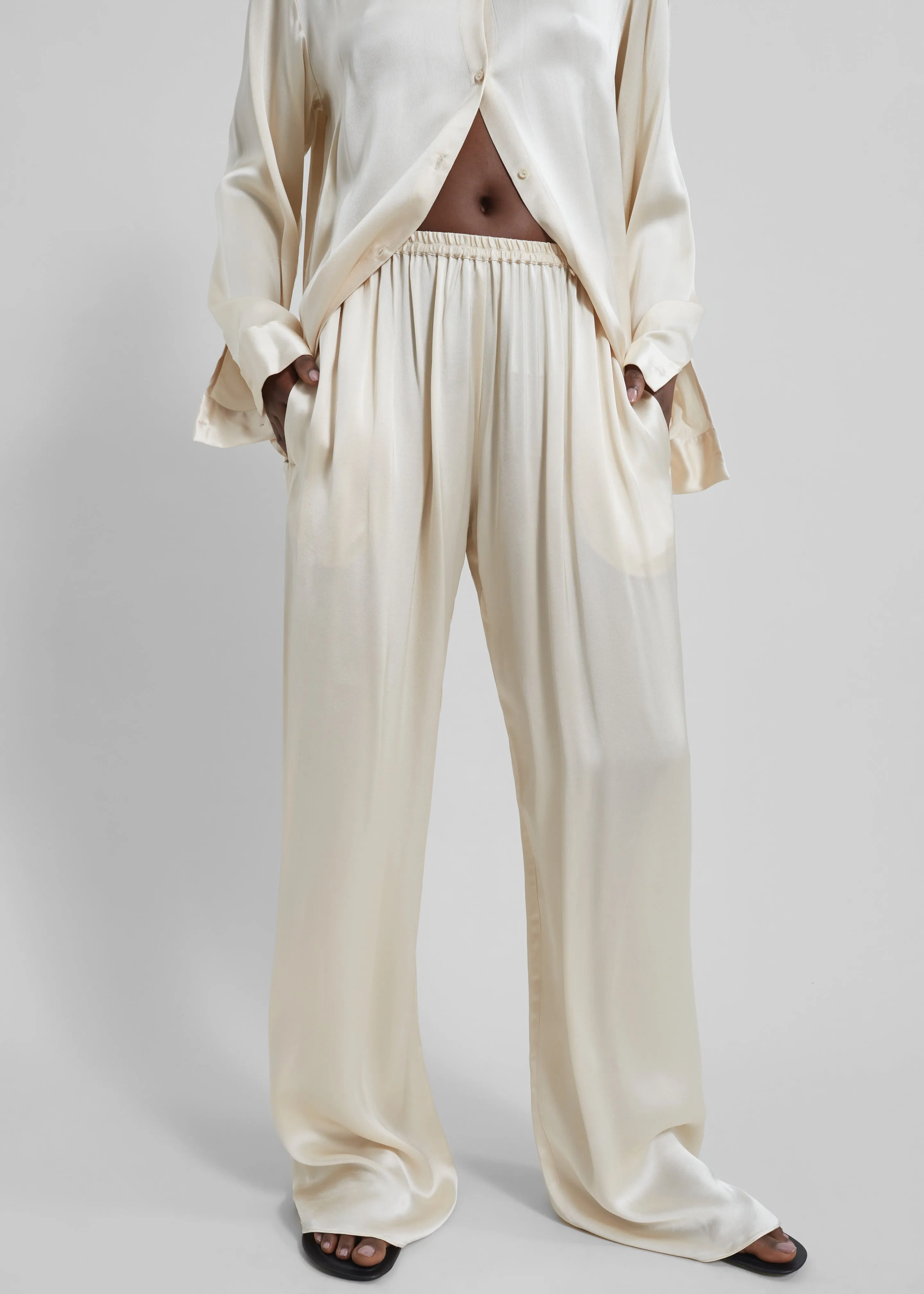 Matteau Relaxed Satin Pant - Ivory sold by Frankie Shop product image thumbnail 5