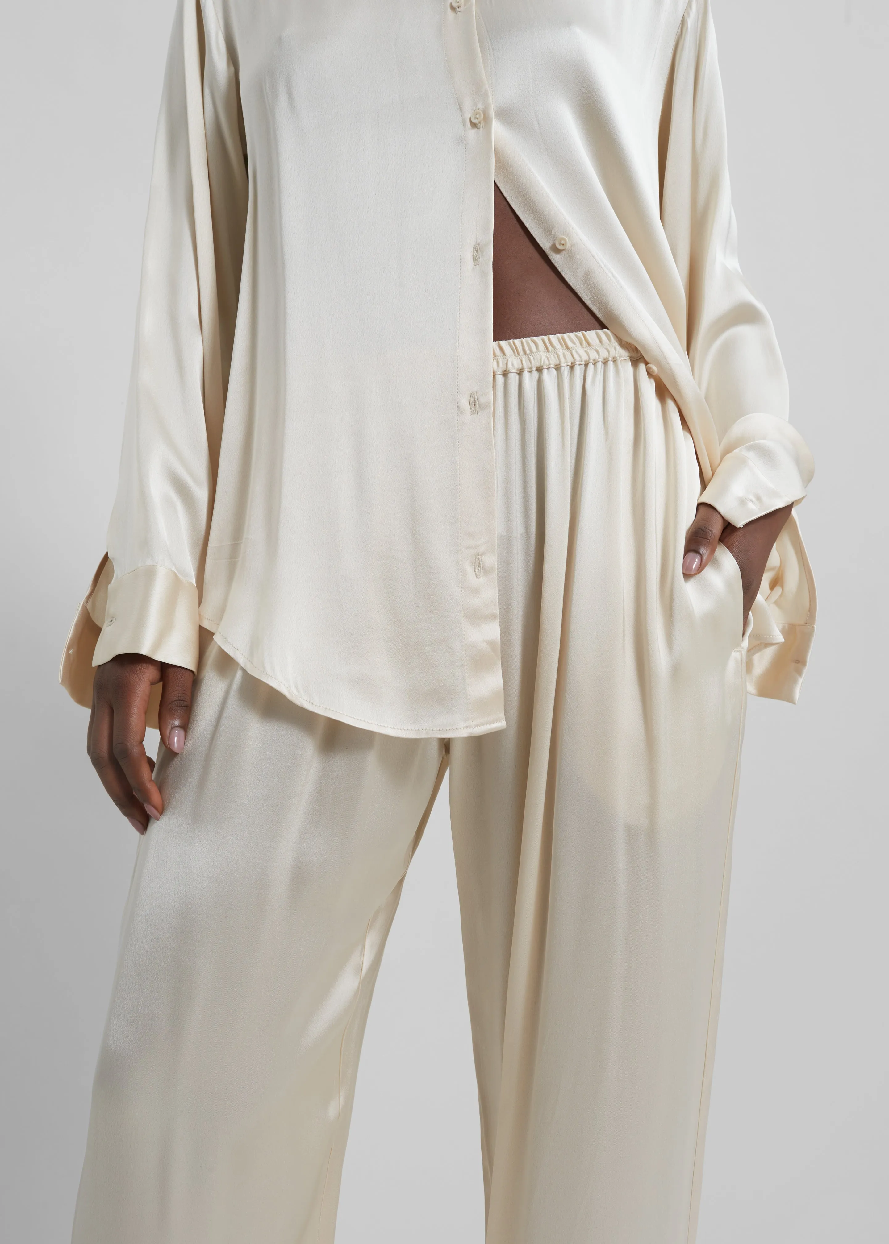 Matteau Relaxed Satin Pant - Ivory sold by Frankie Shop product image thumbnail 3
