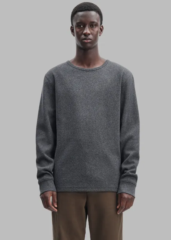 Samsøe Samsøe Malthe Long Sleeve T-Shirt - Black Melange sold by Frankie Shop