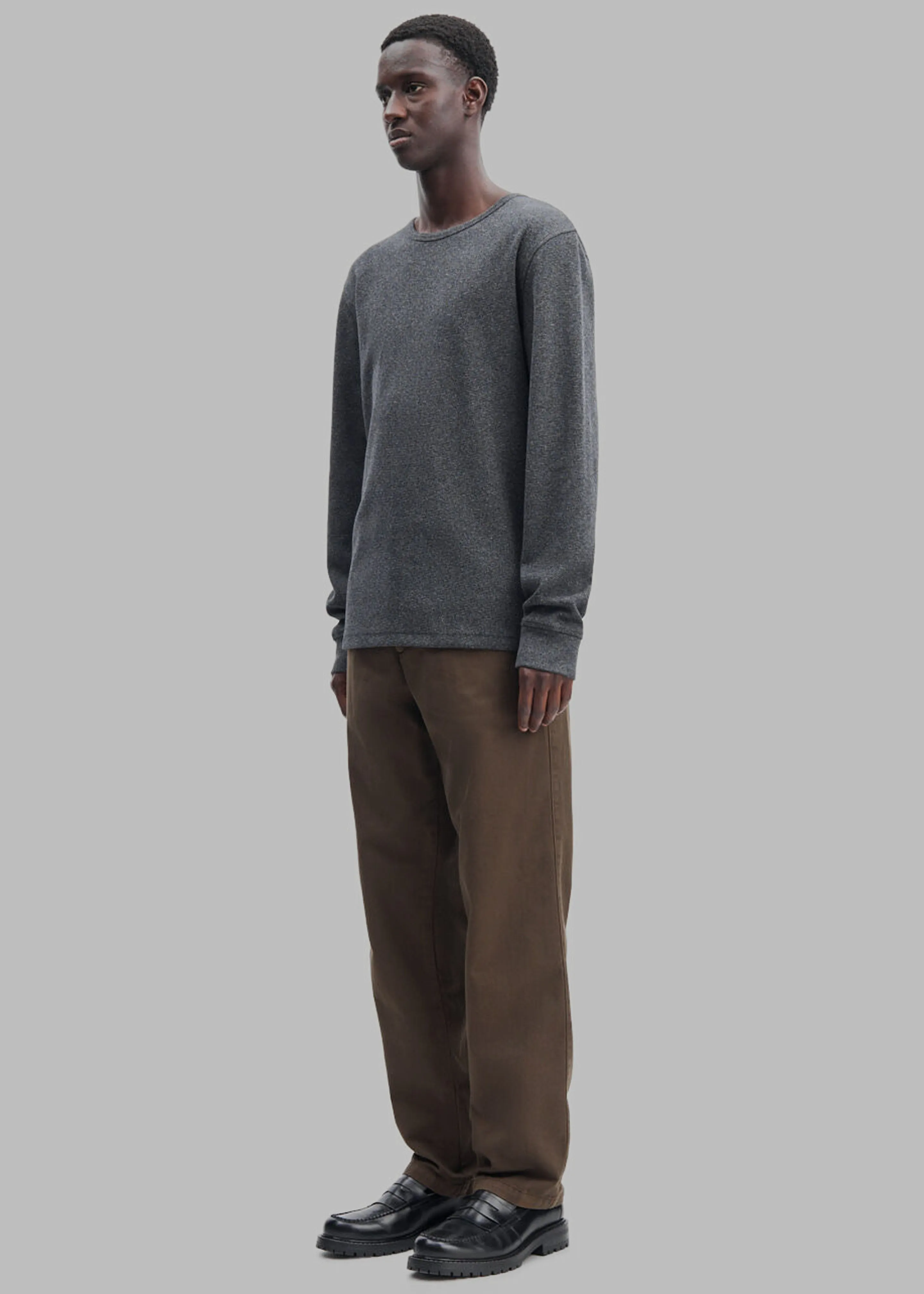 Samsøe Samsøe Malthe Long Sleeve T-Shirt - Black Melange sold by Frankie Shop product image thumbnail 4