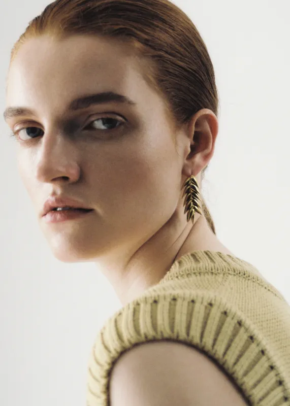 Bevza Spikelet Short Earrings - Gold made by Bevza