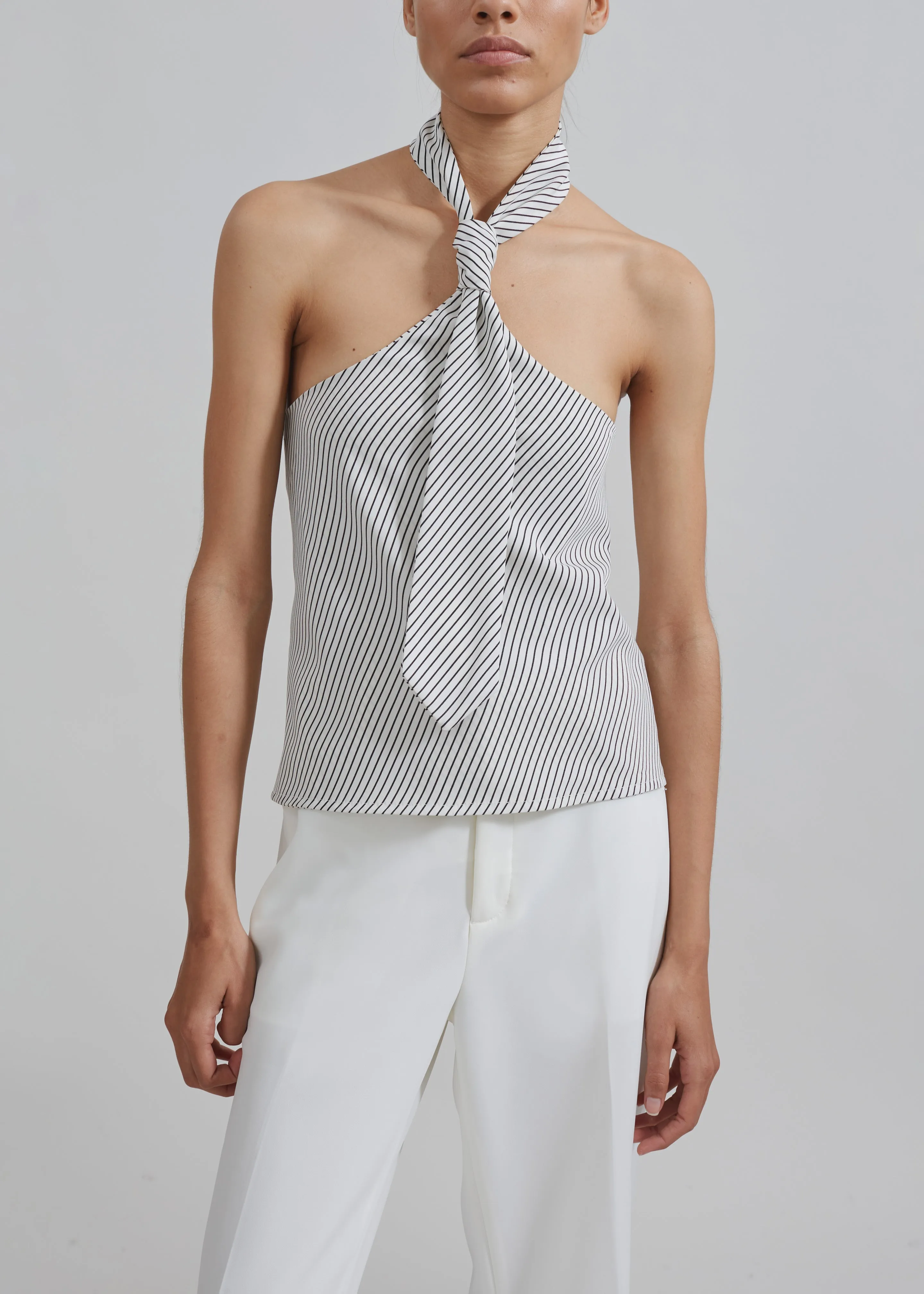 Sophie Tie Halter Top - White/Navy Stripe sold by Frankie Shop product image thumbnail 5