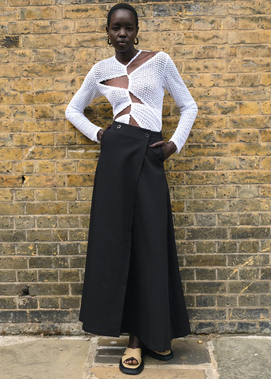 Sid Neigum Flocked Cutout Tension Blouse - White sold by Frankie Shop product image thumbnail 4