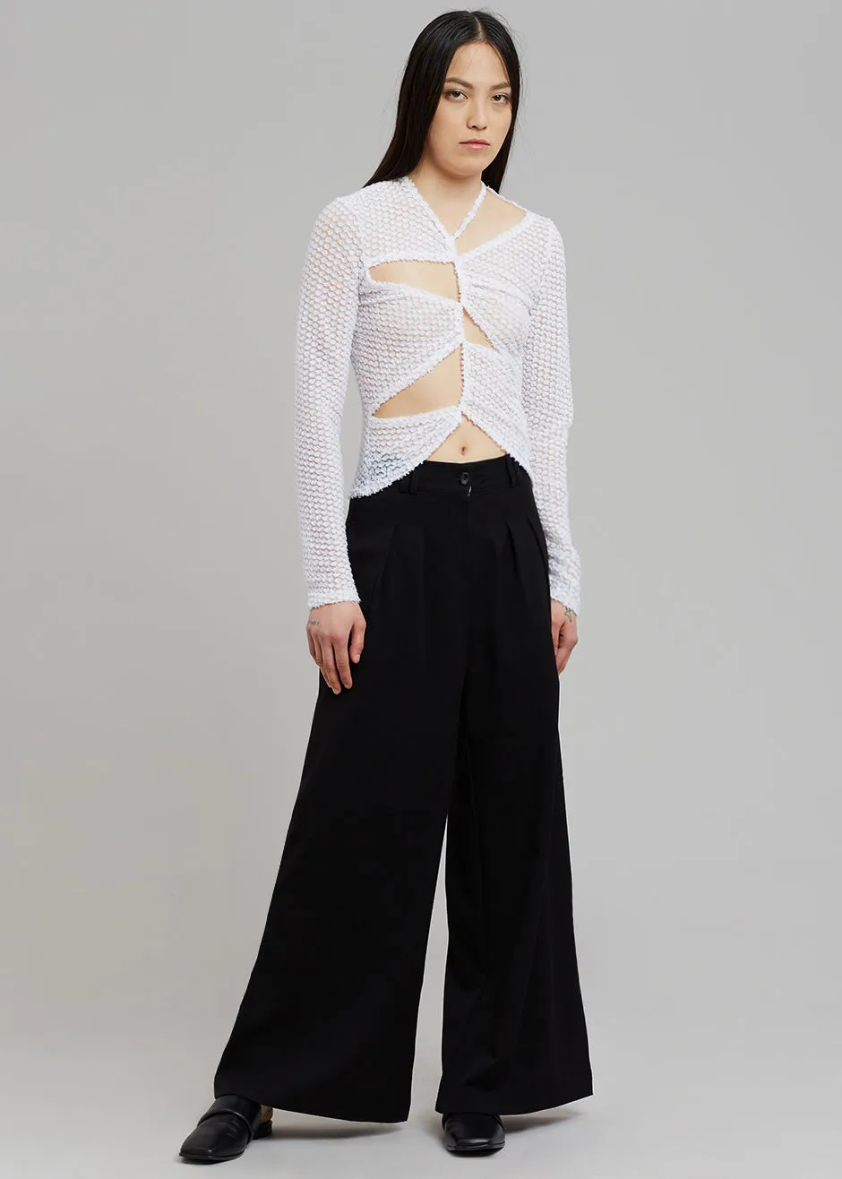 Sid Neigum Flocked Cutout Tension Blouse - White sold by Frankie Shop product image thumbnail 2