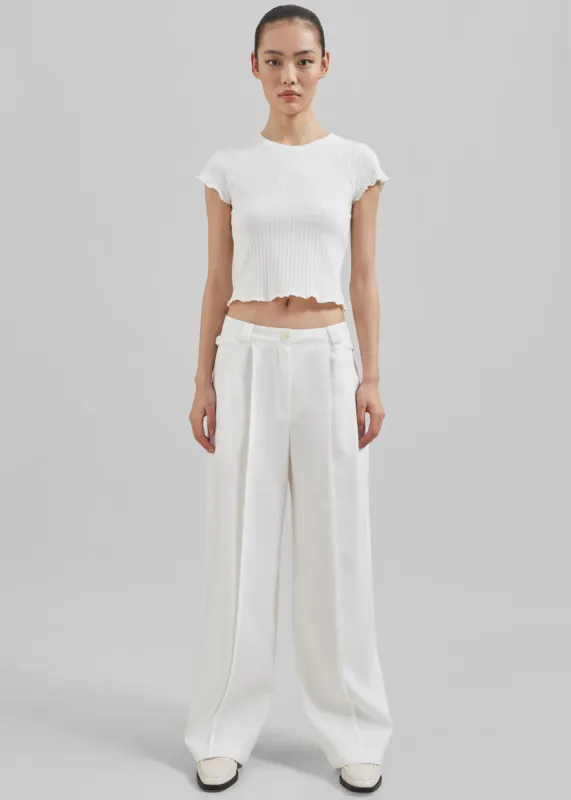 Xia Side Belt Trousers - White sold by Frankie Shop