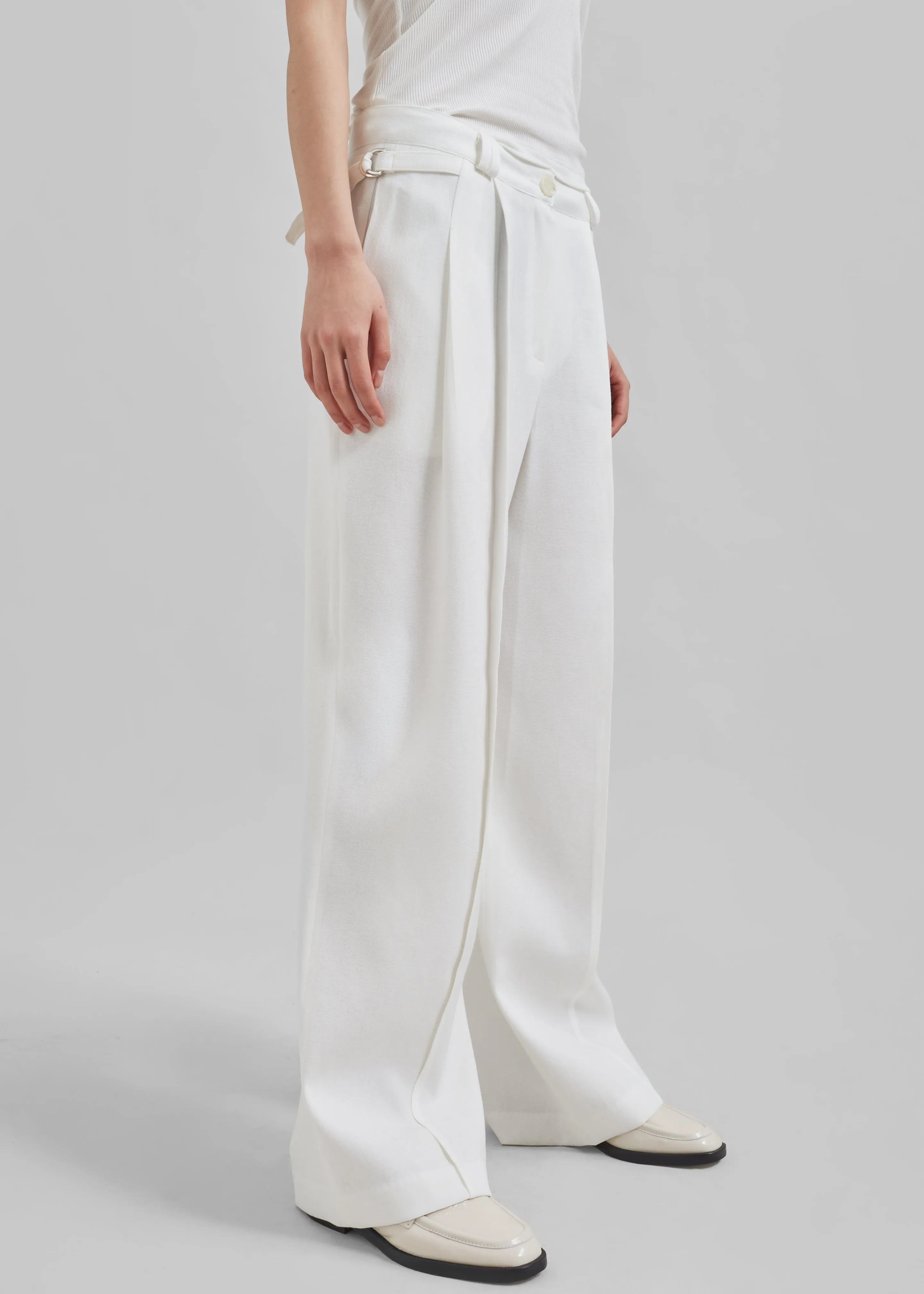 Xia Side Belt Trousers - White sold by Frankie Shop product image thumbnail 3