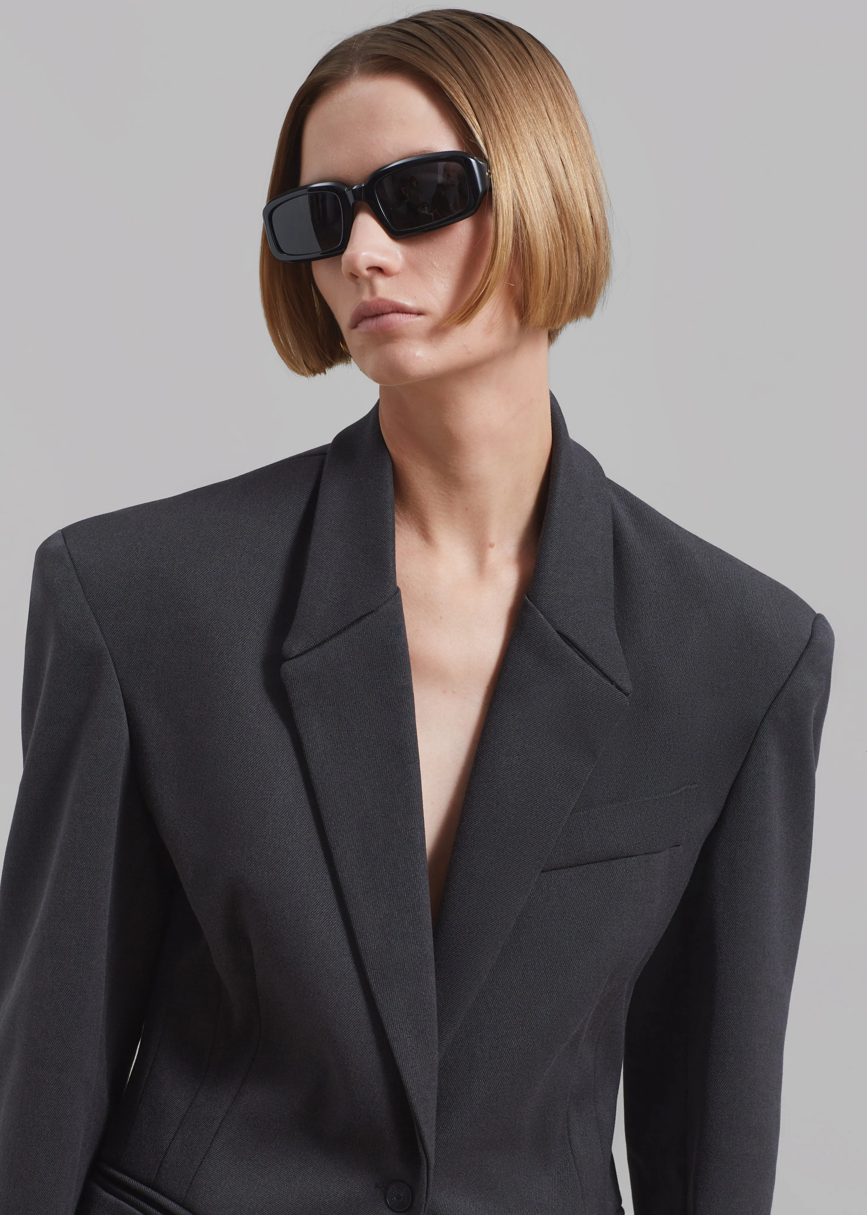 Reagan Boxy Padded Blazer - Charcoal sold by Frankie Shop product image thumbnail 5