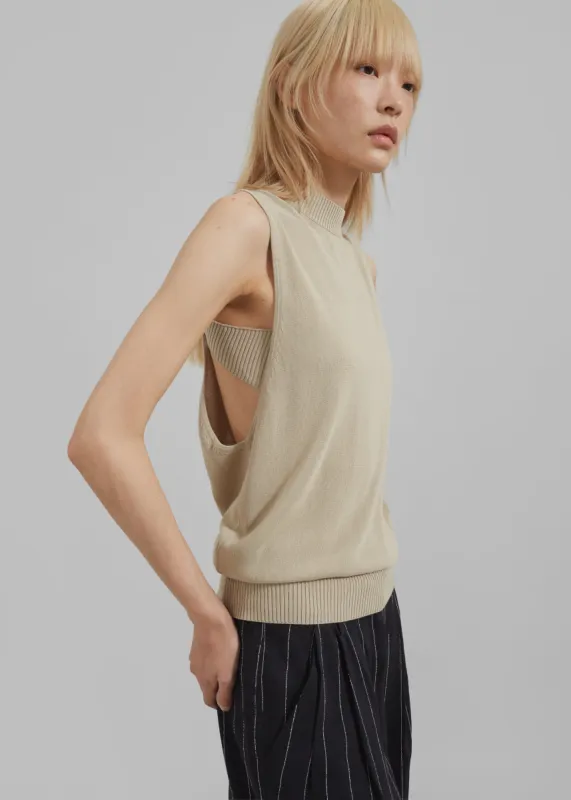 Christopher Esber Petra Knit Cutaway Vest - Siltstone sold by Frankie Shop