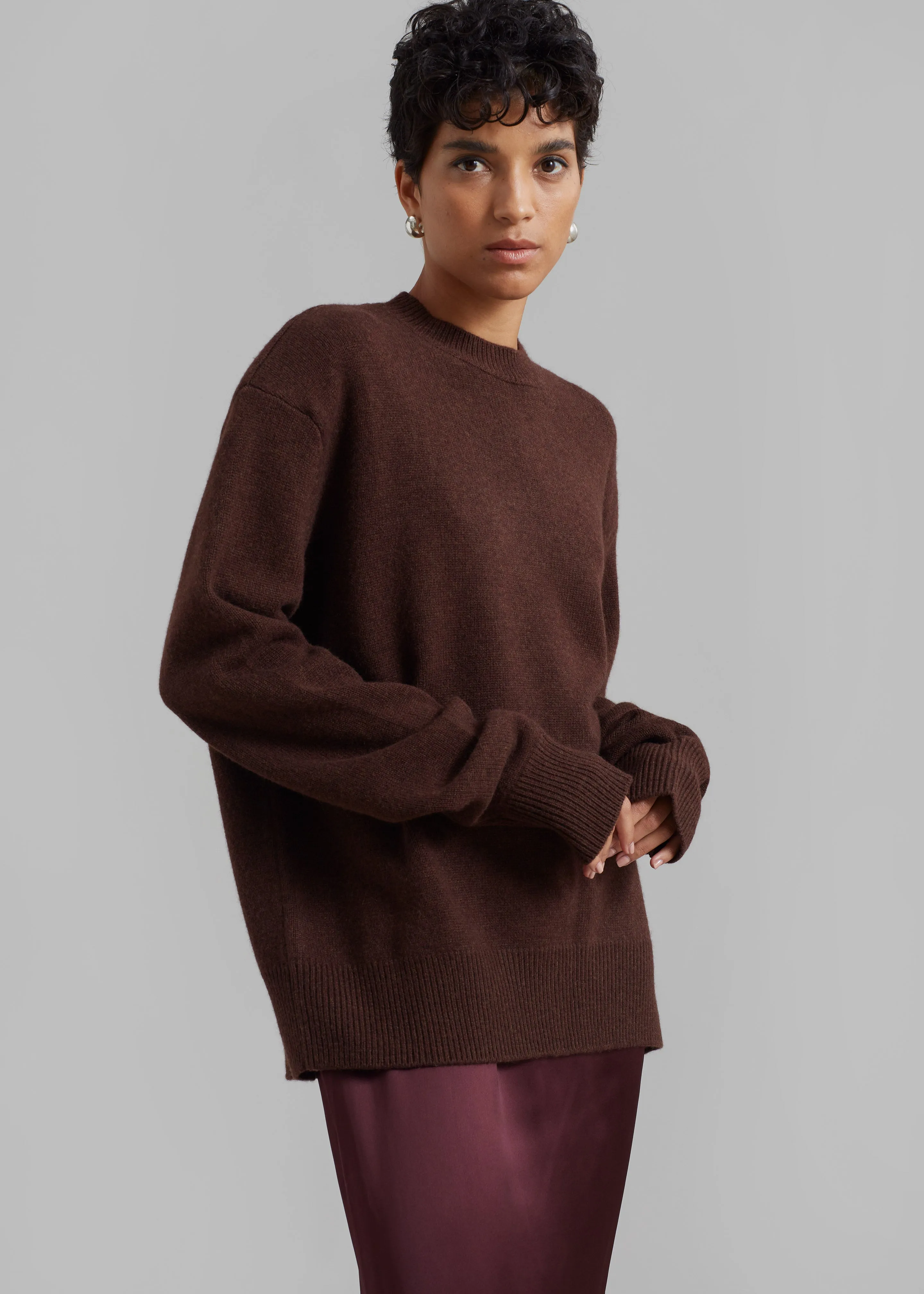 Rafaela Padded Knit Sweater - Brown sold by Frankie Shop