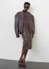 Arley Oversized Faux Leather Bomber - Burgundy sold by Frankie Shop