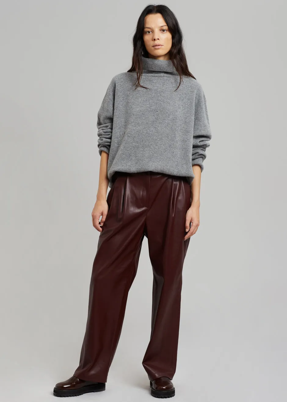 Pernille Faux Leather Pants - Burgundy sold by Frankie Shop product image thumbnail 4