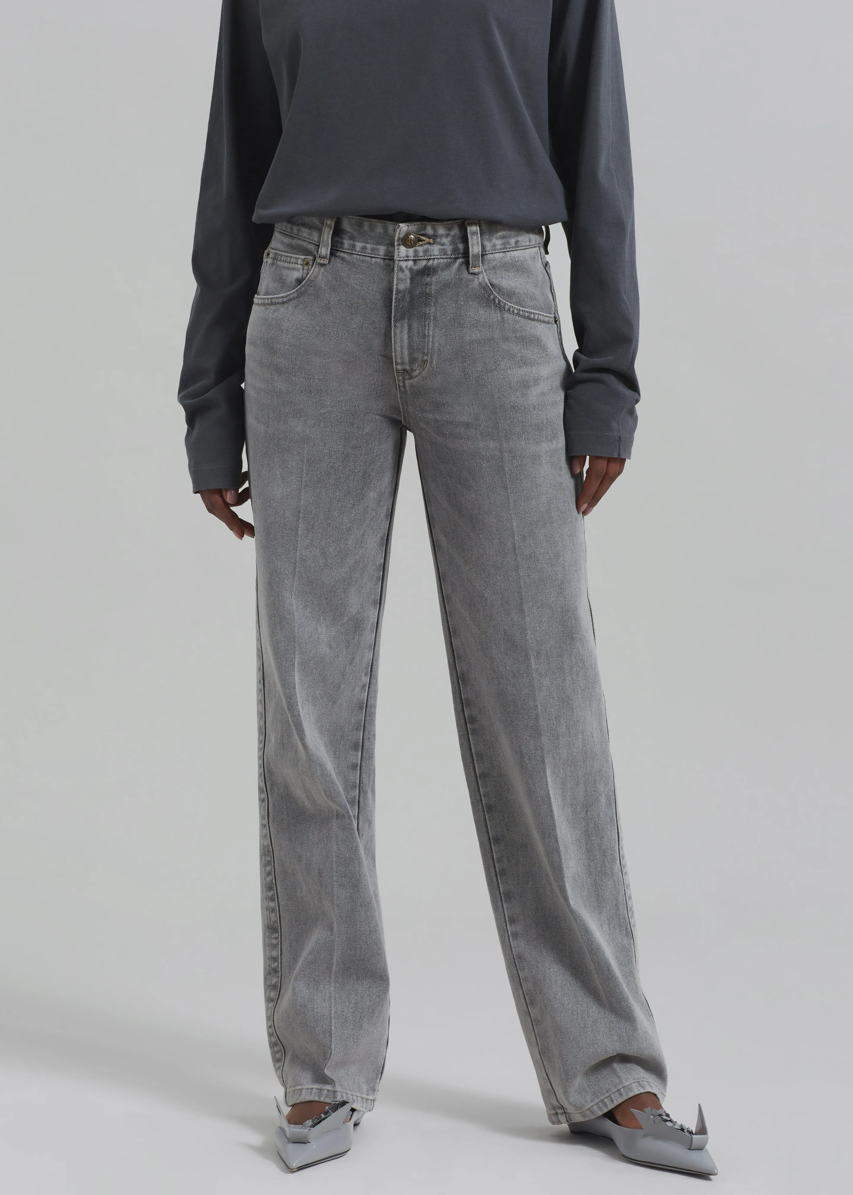 Montrose Straight Leg Jeans - Grey Wash sold by Frankie Shop