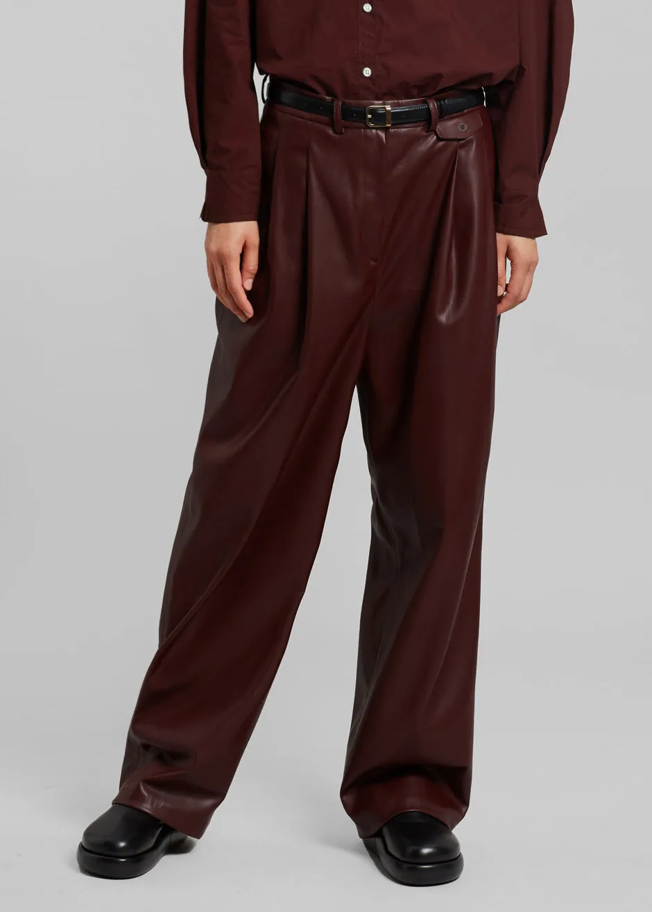 Pernille Faux Leather Pants - Burgundy sold by Frankie Shop product image thumbnail 2