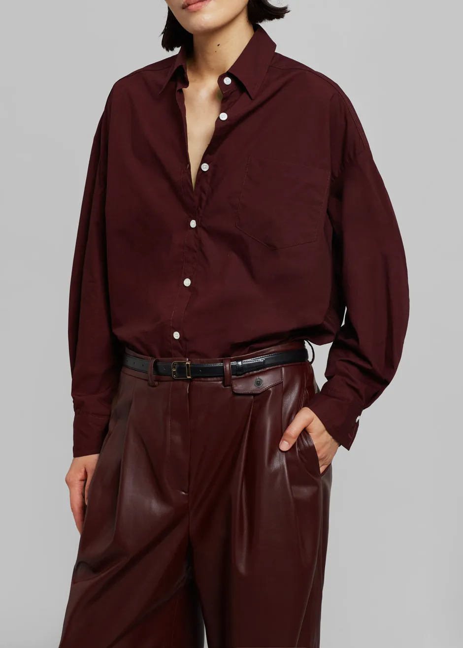 Pernille Faux Leather Pants - Burgundy sold by Frankie Shop product image thumbnail 3