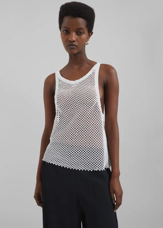 Bevza Beaded Tank Top - Ivory sold by Frankie Shop