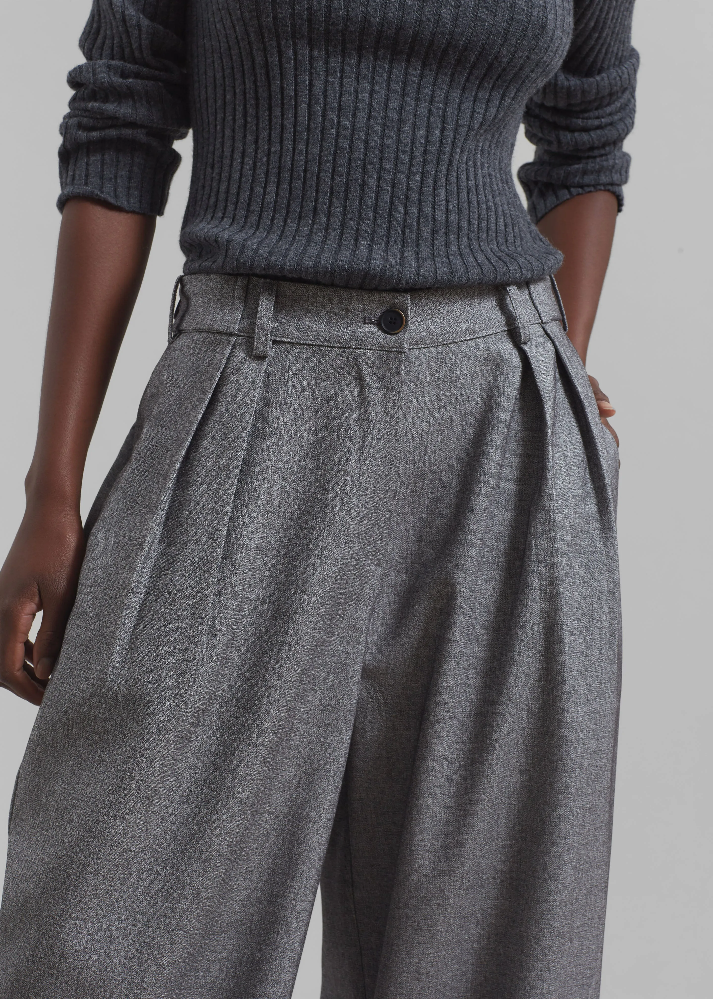 Casey Pleated Trousers - Grey sold by Frankie Shop product image thumbnail 4