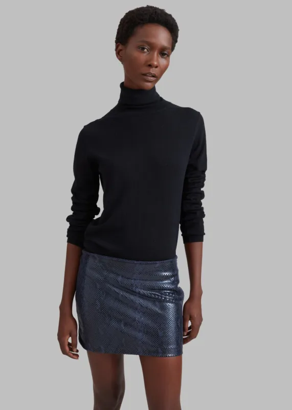 Nairobi Mini Skirt - Navy Python sold by Frankie Shop