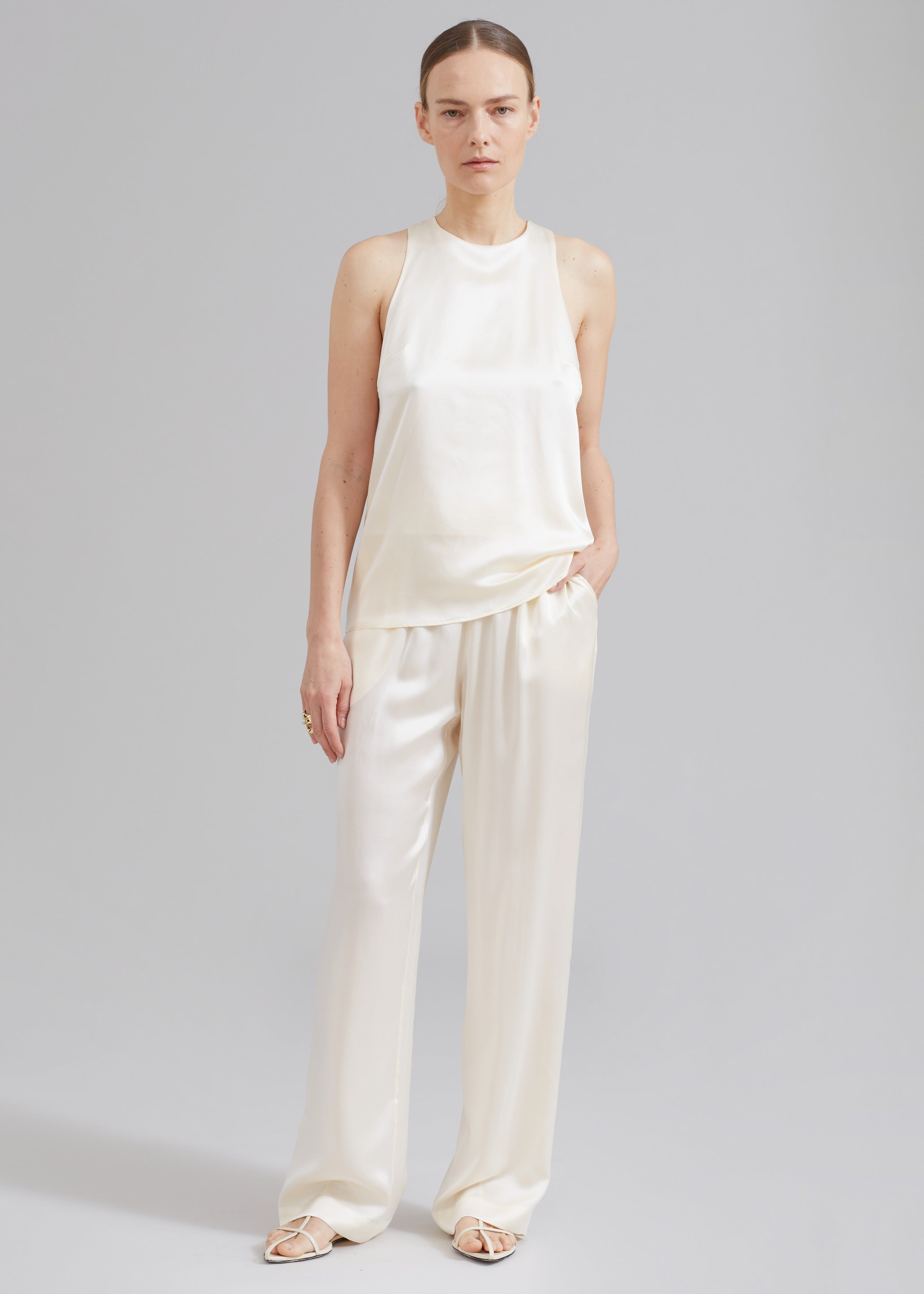 Loulou Studio Estor Silk Tank Top - Ivory sold by Frankie Shop product image thumbnail 6