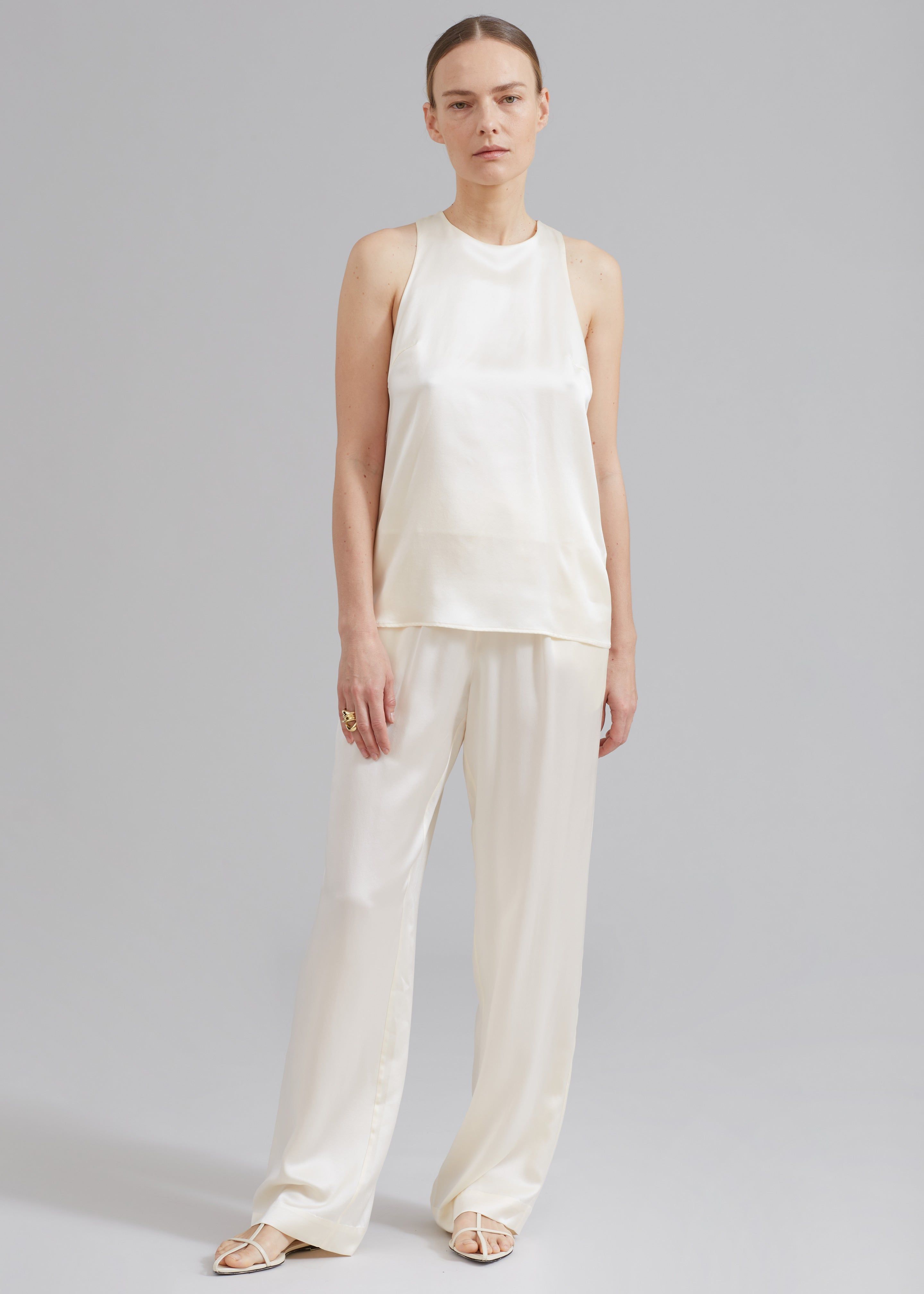 Loulou Studio Estor Silk Tank Top - Ivory sold by Frankie Shop product image thumbnail 3