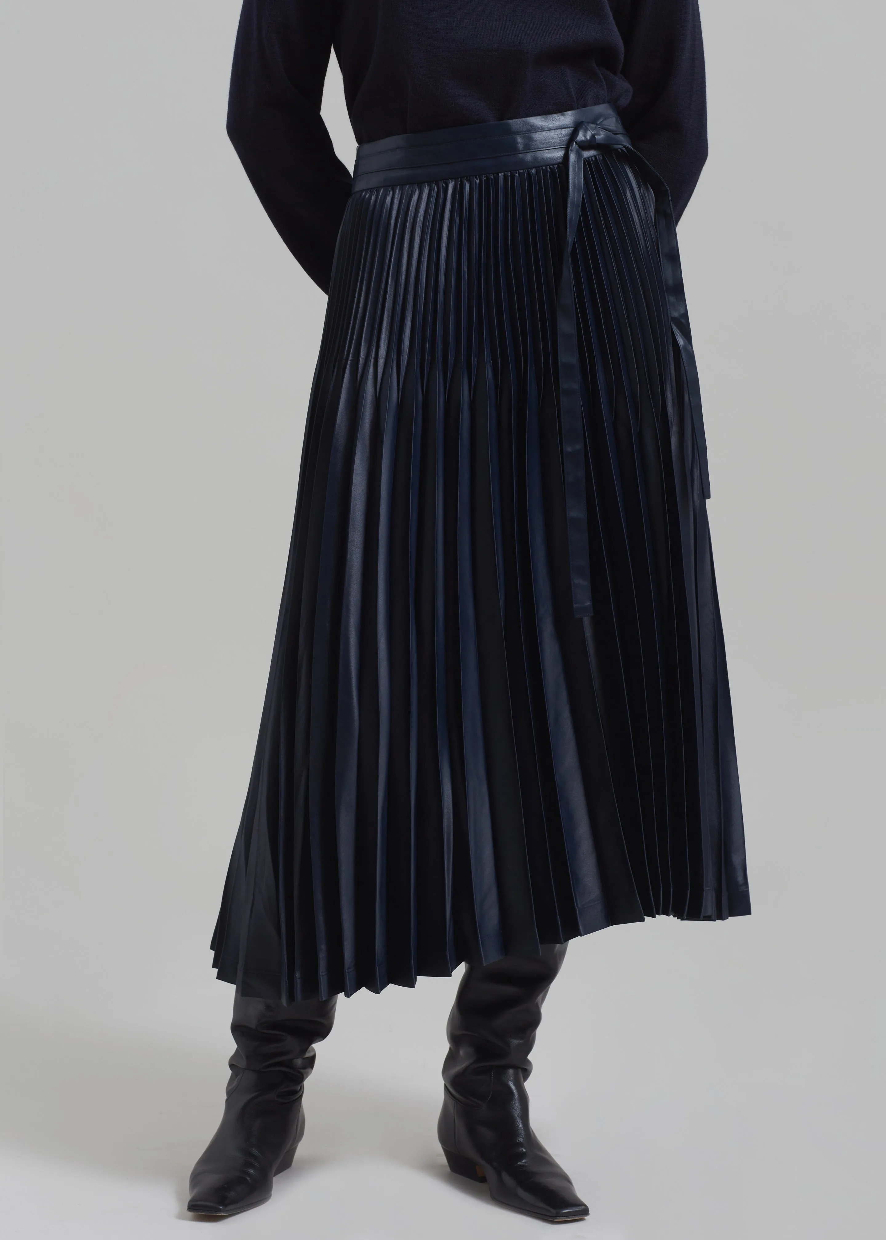 3.1 Phillip Lim Chintz Pleated Skirt - Midnight sold by Frankie Shop product image thumbnail 2